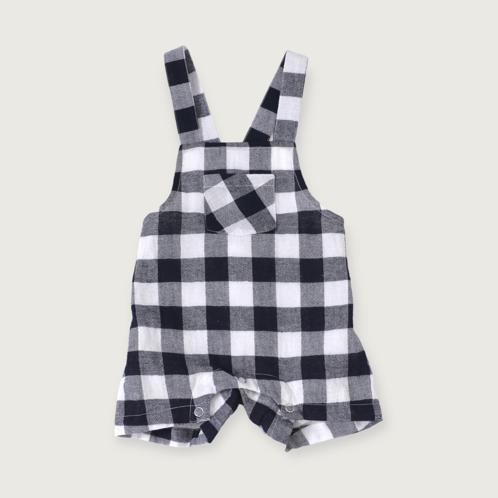 Raphael Navy Checker Gingham Romper + Shirt Set (Organic Cotton)