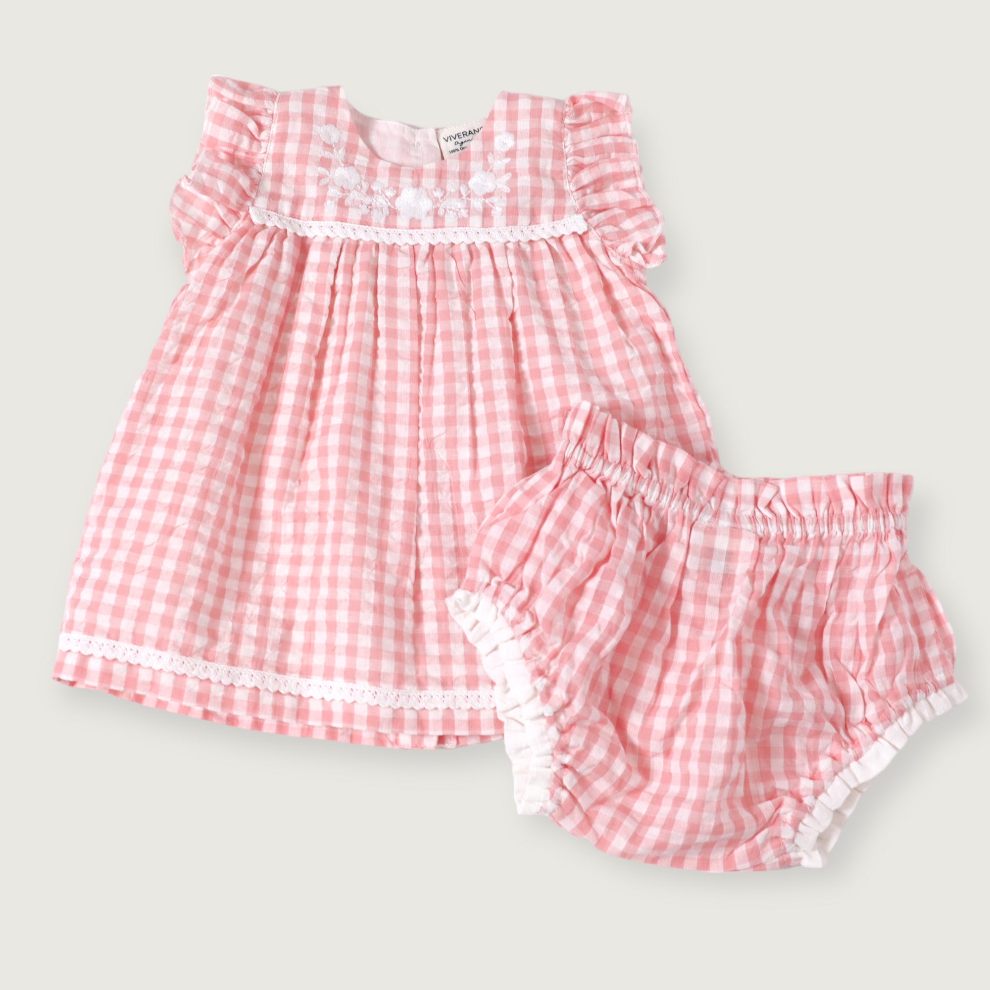 KQ Baby Girl Fennel Gingham Set 2024 12-18M