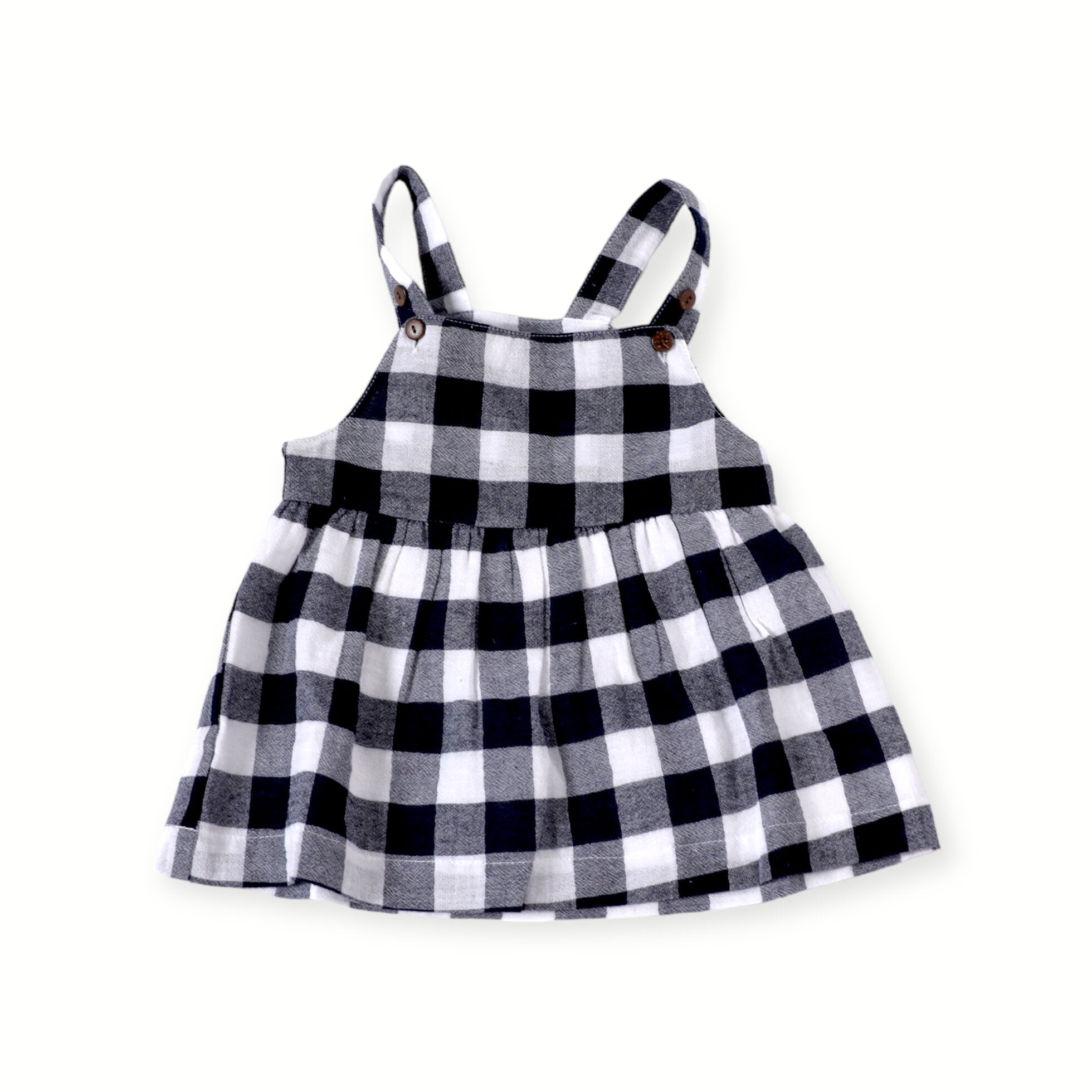 Maria Navy Checker Gingham Dress + Shirt Set (Organic Cotton)