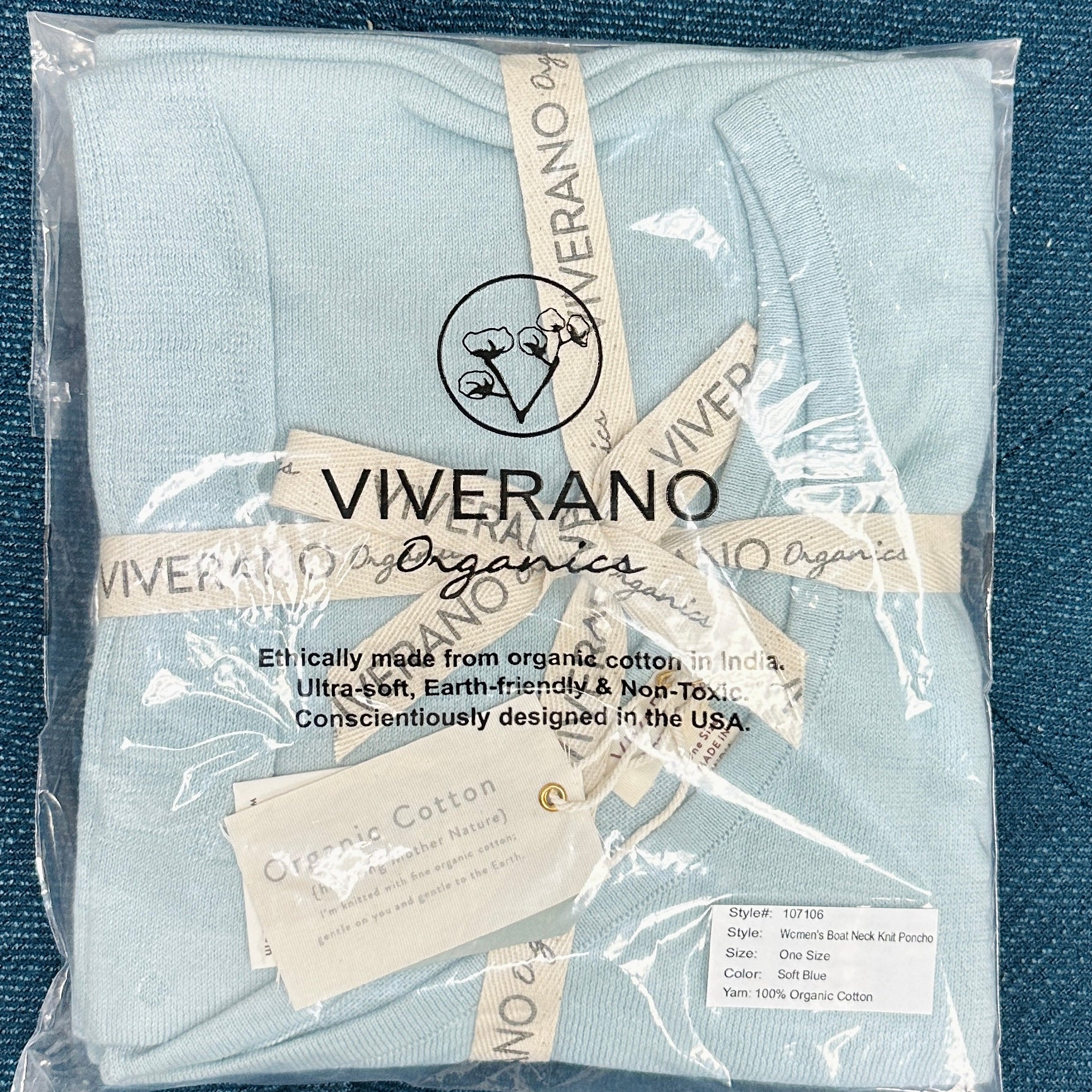 Poncho de punto para mujer Viverano Loving Thread - Algodón orgánico