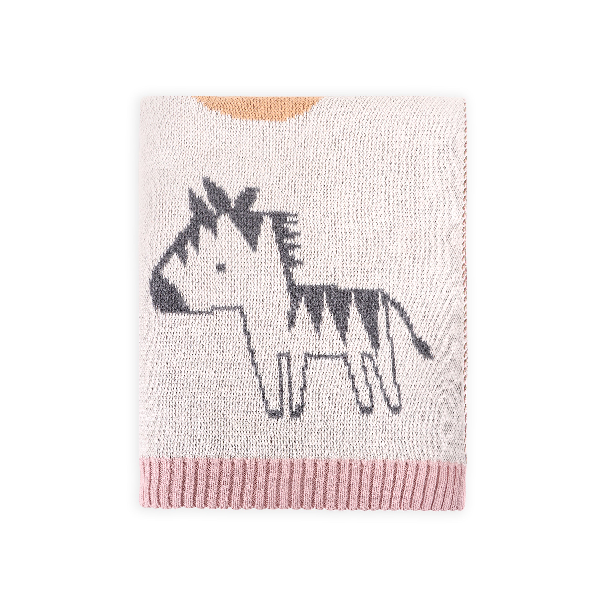 Alphabet Blush - Organic Cotton Jacquard Sweater Knit Baby Blankets