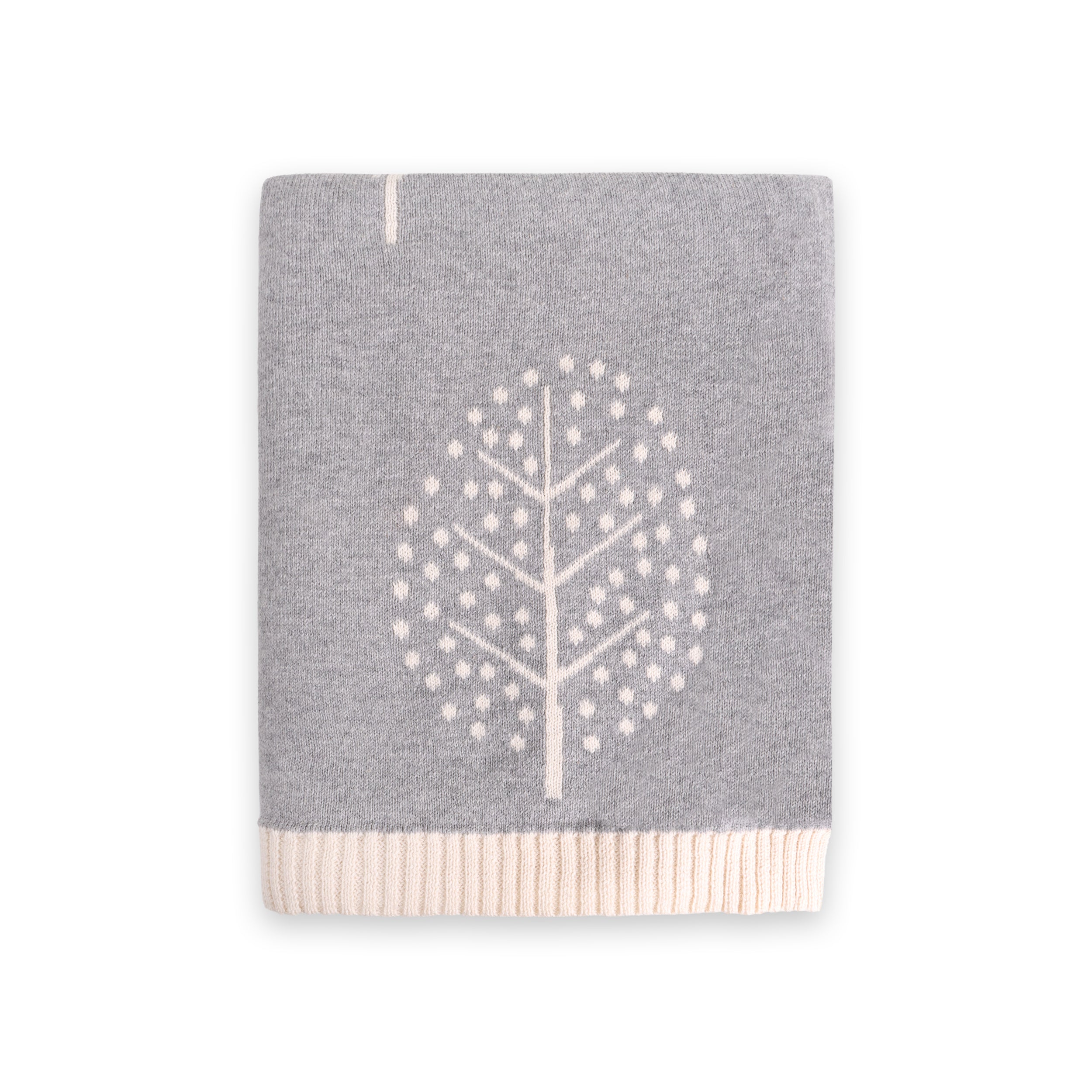 Into The Woods Bear - Organic Cotton Jacquard Sweater Knit Baby Blanket