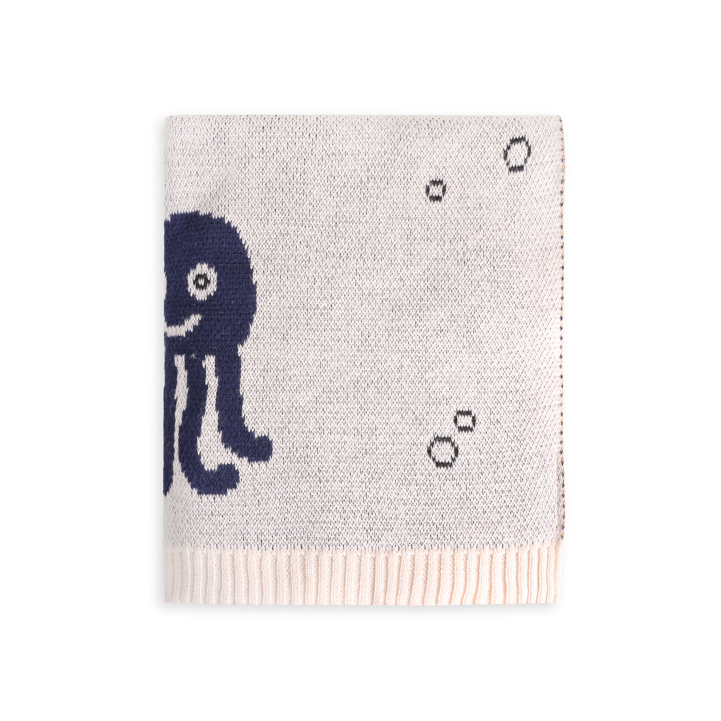 Ocean Life 3D - Organic Cotton Jacquard Sweater Knit Baby Blankets by Viverano