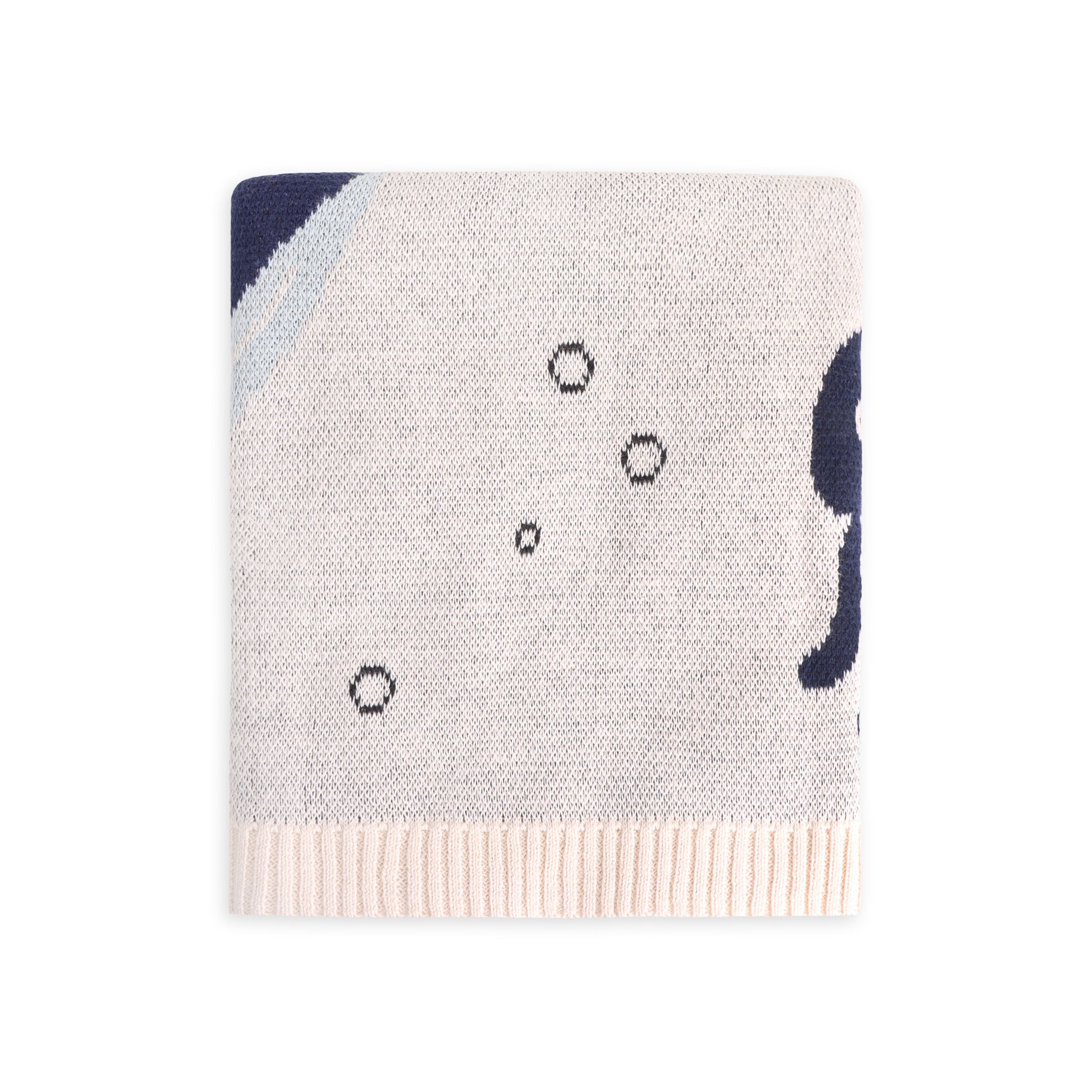 Ocean Life 3D - Organic Cotton Jacquard Sweater Knit Baby Blankets by Viverano