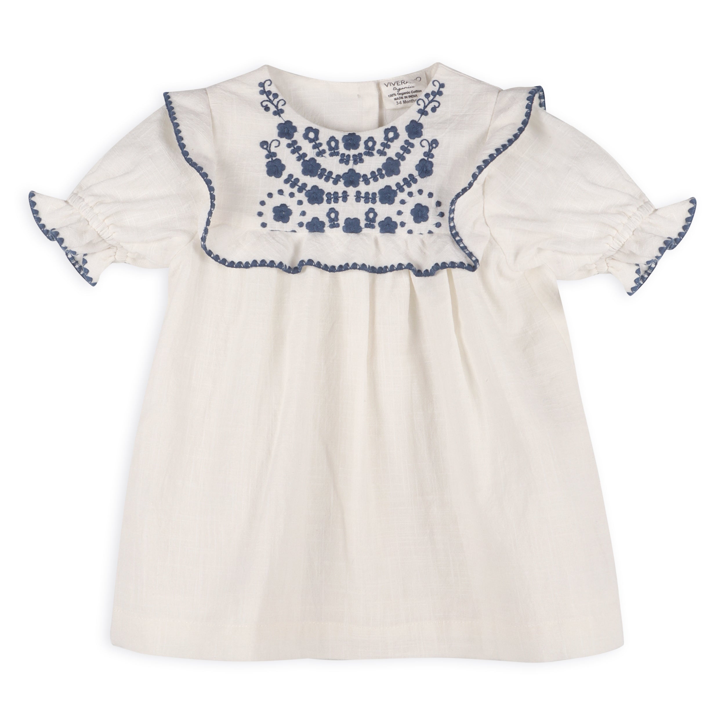 Cadence Bouquet Floral Embroidered Baby Dress + Bloomer (Organic Cotton)