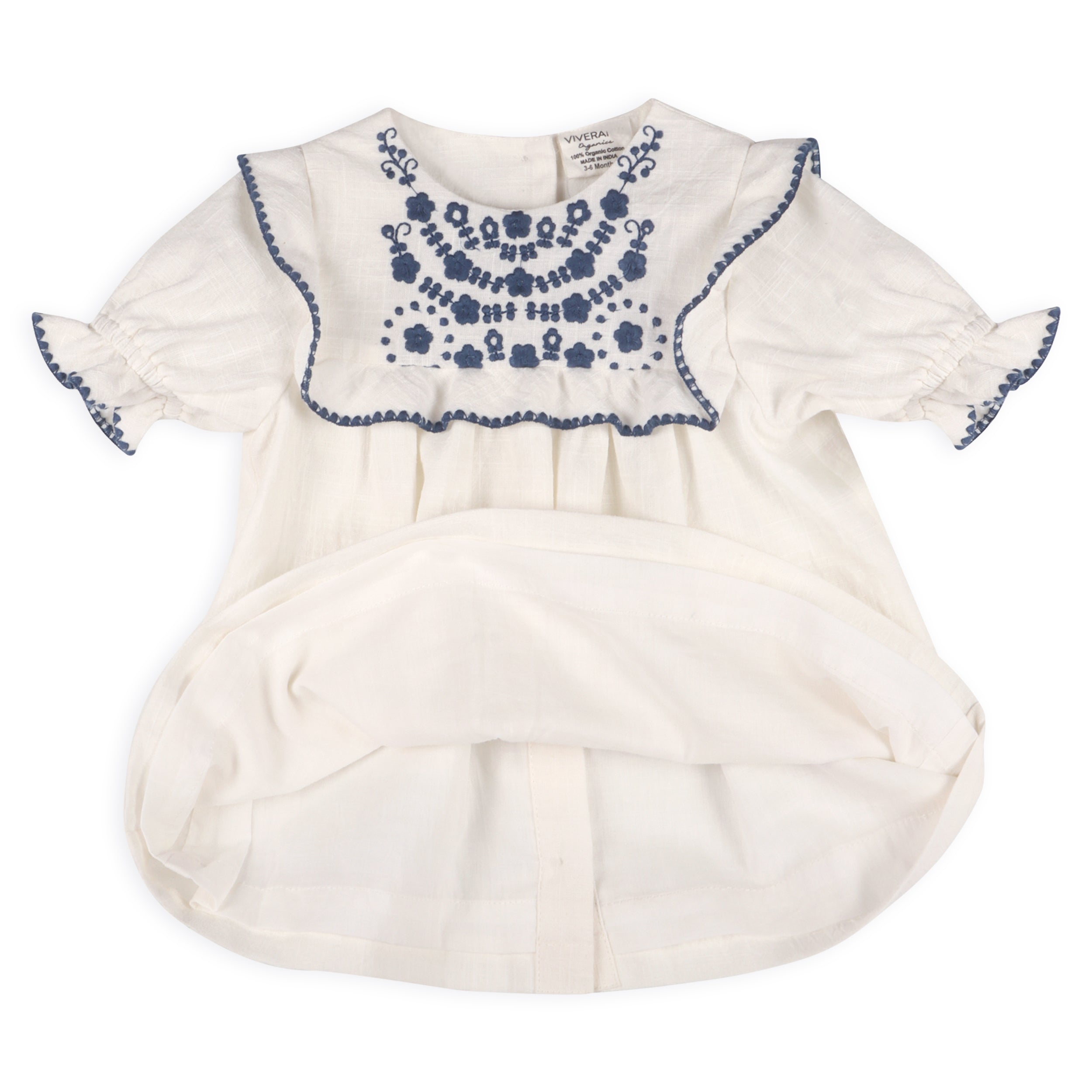 Cadence Bouquet Floral Embroidered Baby Dress + Bloomer (Organic Cotton)