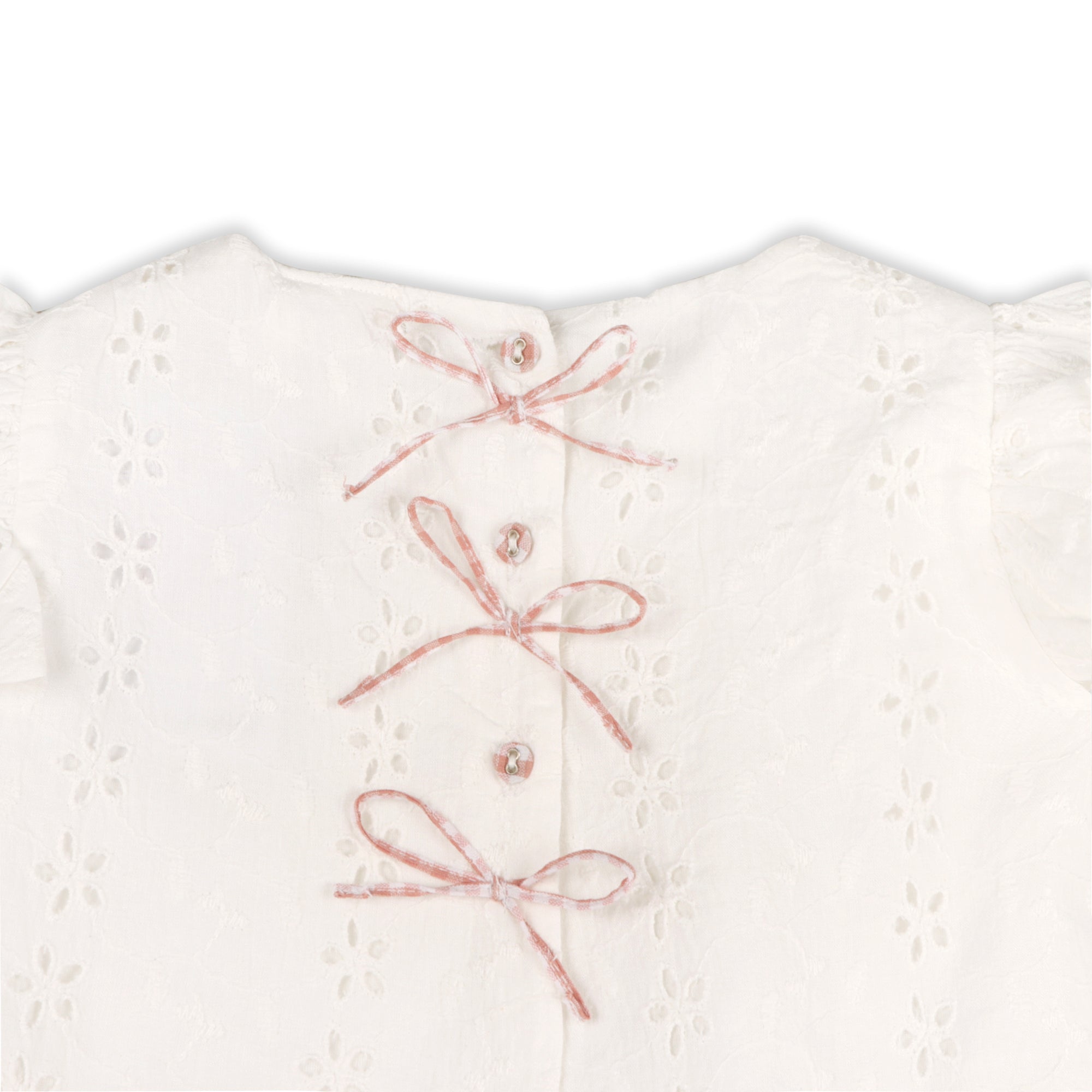 Milly Eyelet & Bows Baby Top + Ruffled Bloomer (Organic Cotton)