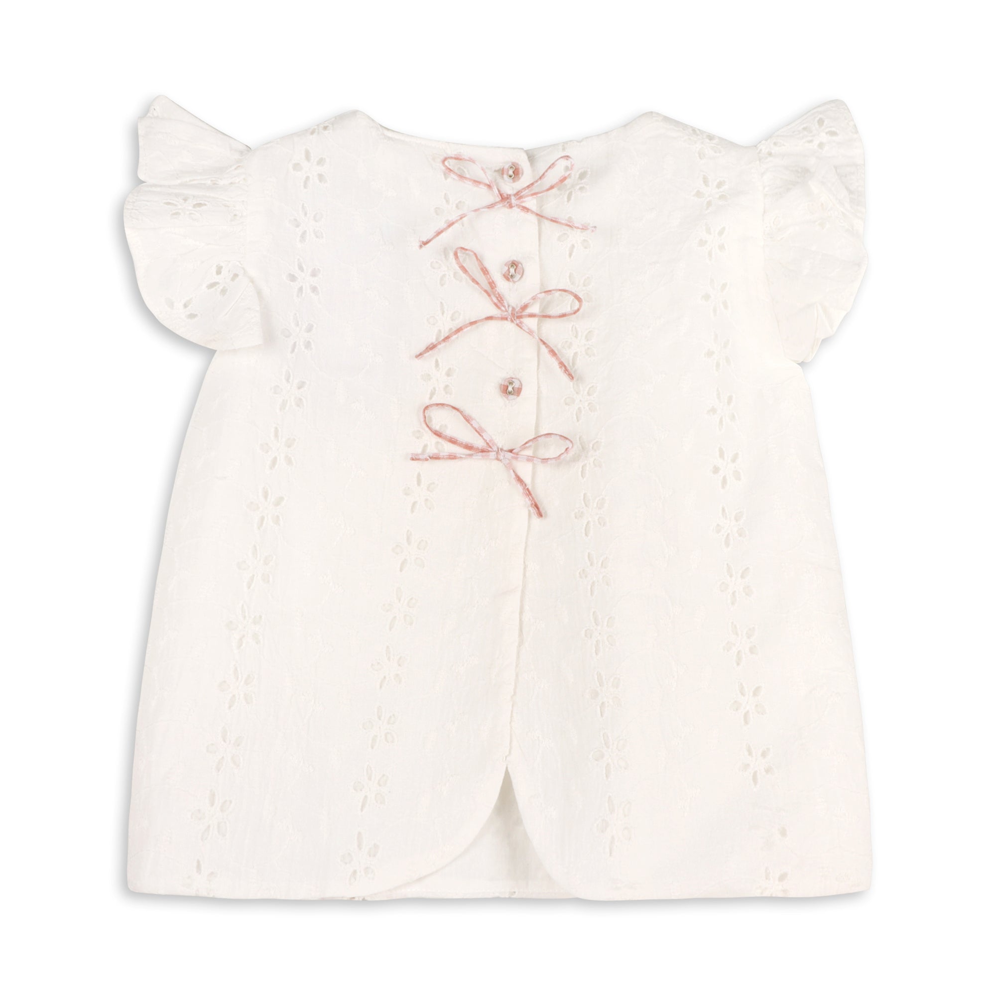 Milly Eyelet & Bows Baby Top + Ruffled Bloomer (Organic Cotton)