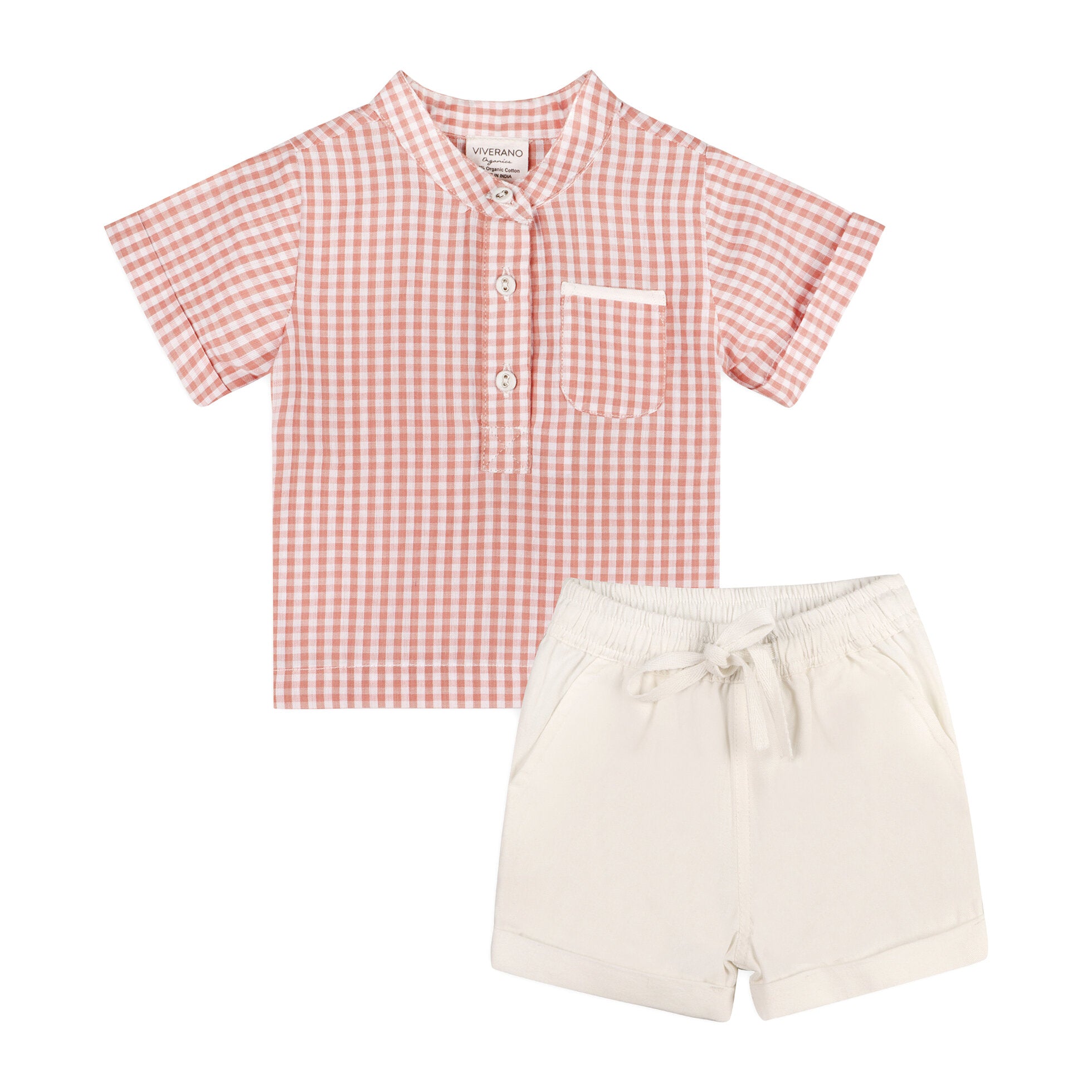 Billie Gingham Baby Shirt + Shorts 2 pc Set (Organic Cotton)