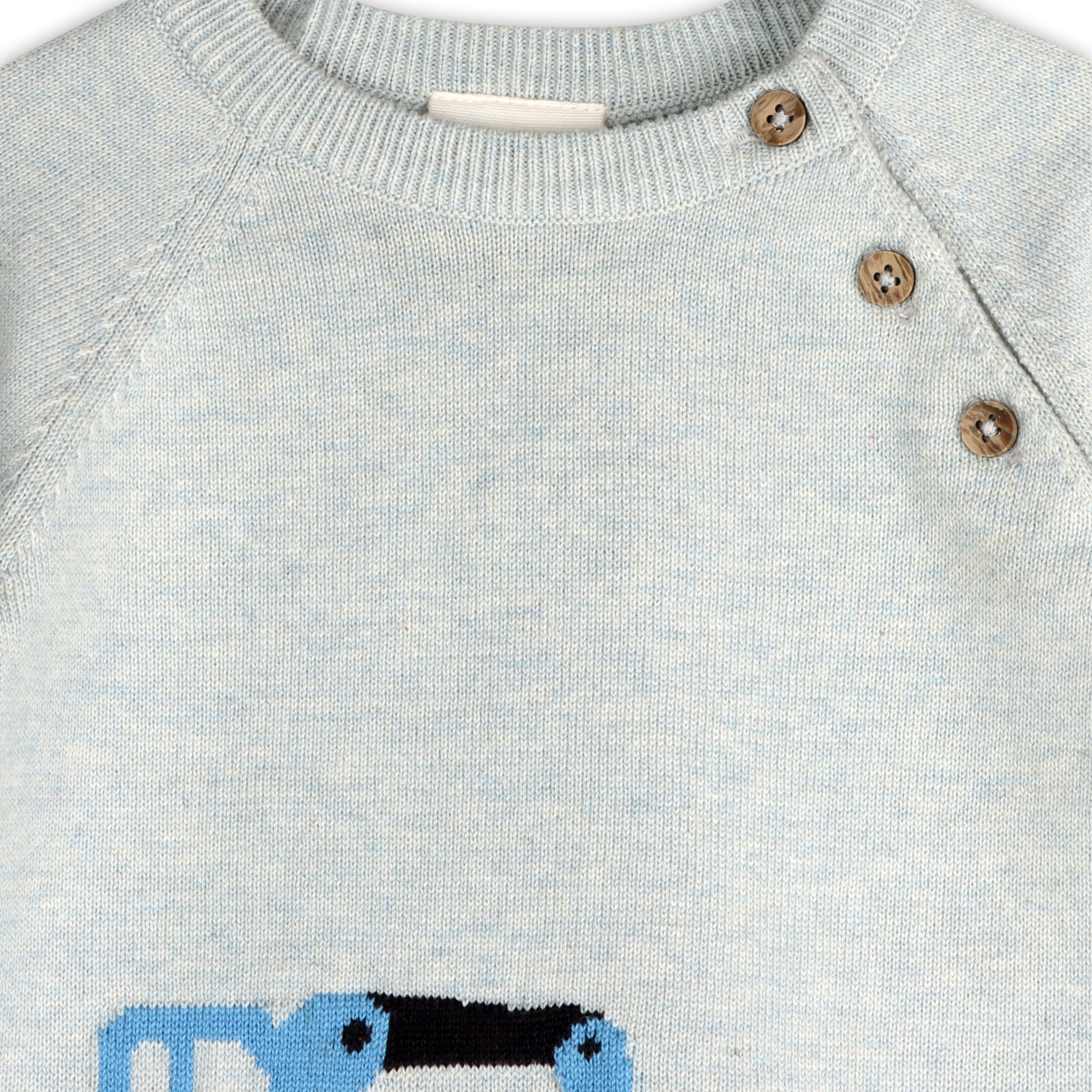 Construction Truck Embroidered Knit Baby Pullover & Pant SET (Organic Cotton)