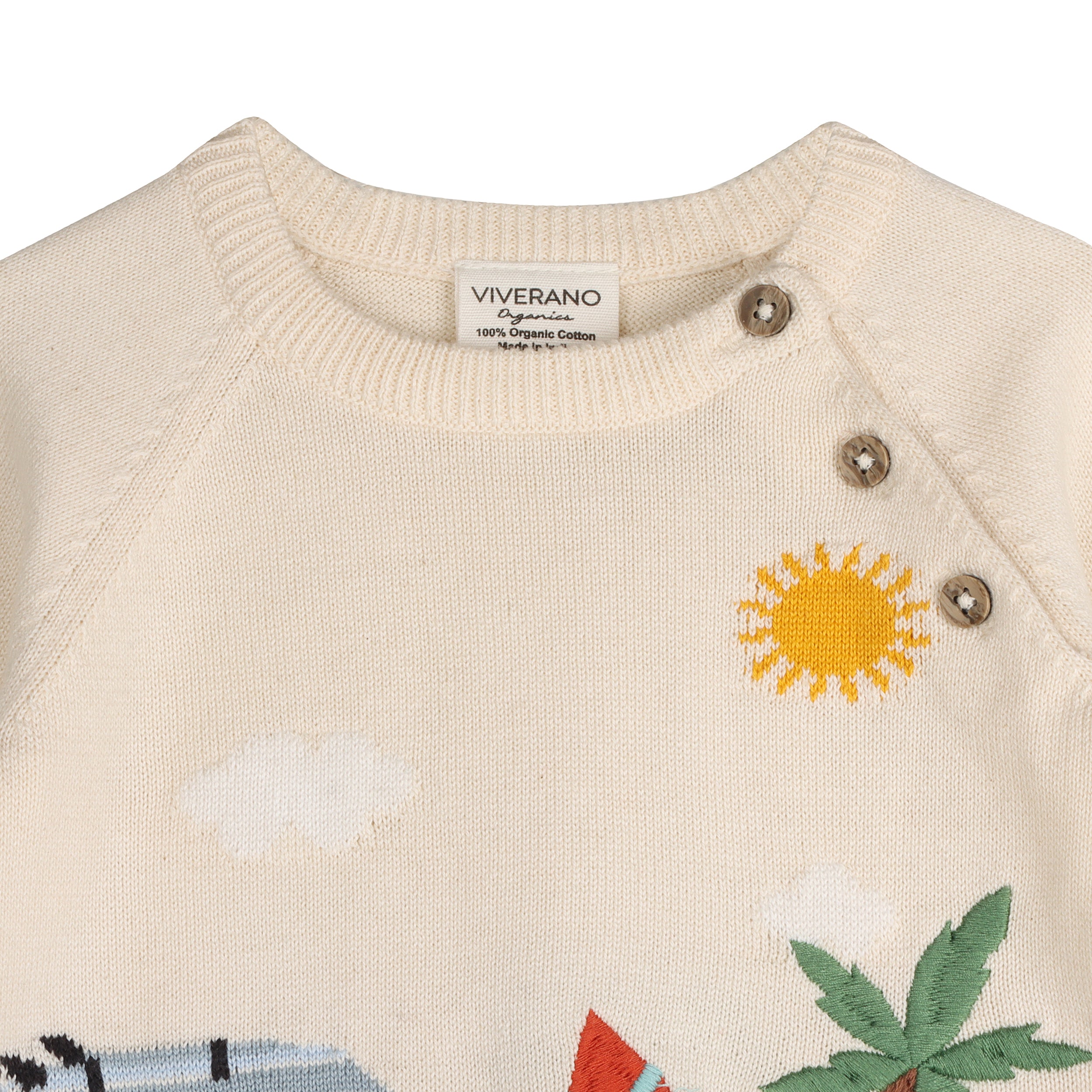 Surfs Up Jacquard Knit Baby Pullover (Organic Cotton)