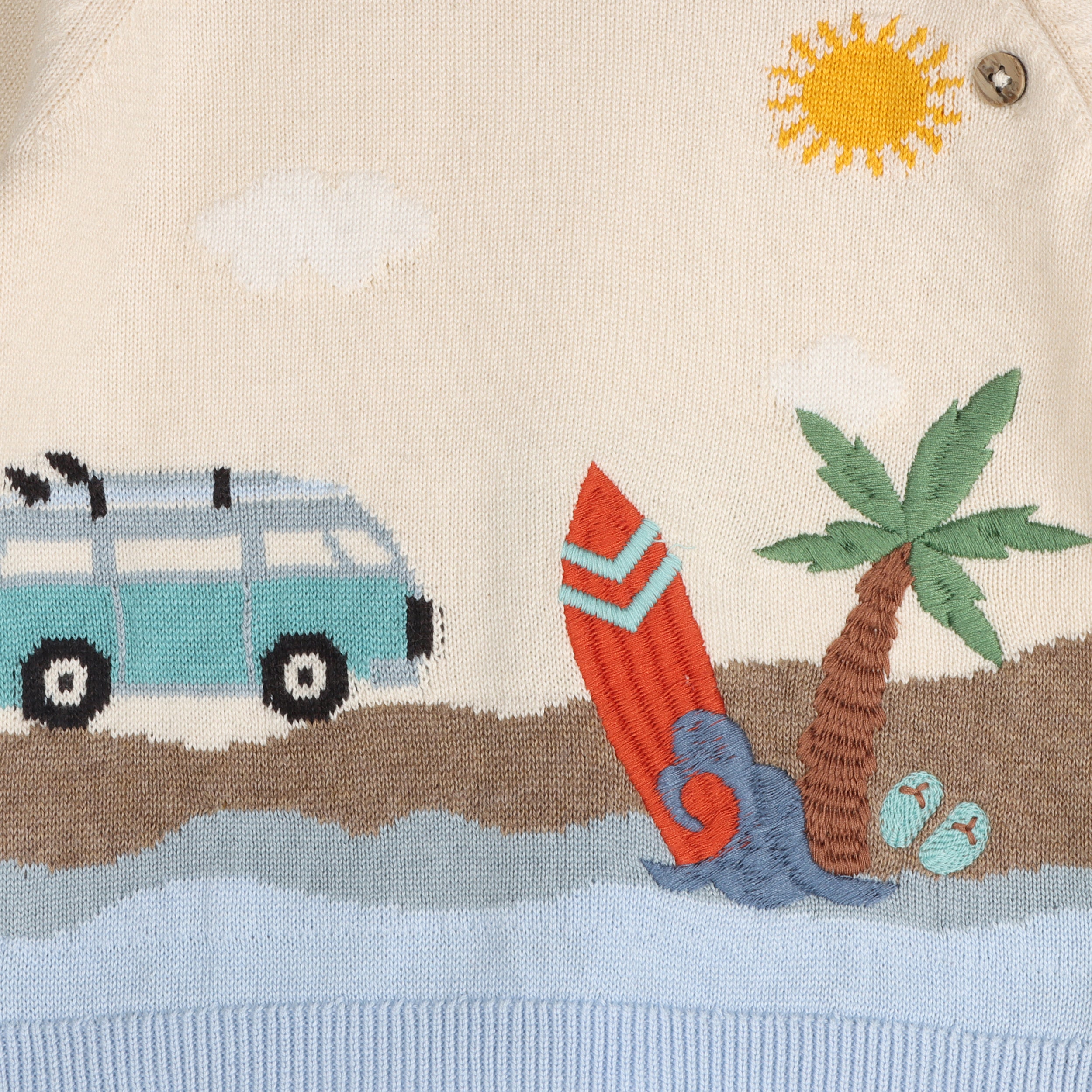 Surfs Up Jacquard Knit Baby Pullover (Organic Cotton)