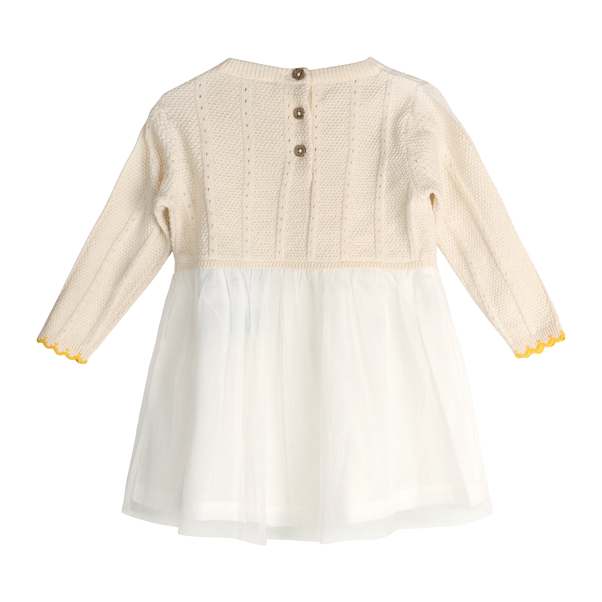 Lemon Embroidered Pointelle Knit Tutu Baby Dress (Organic Cotton)