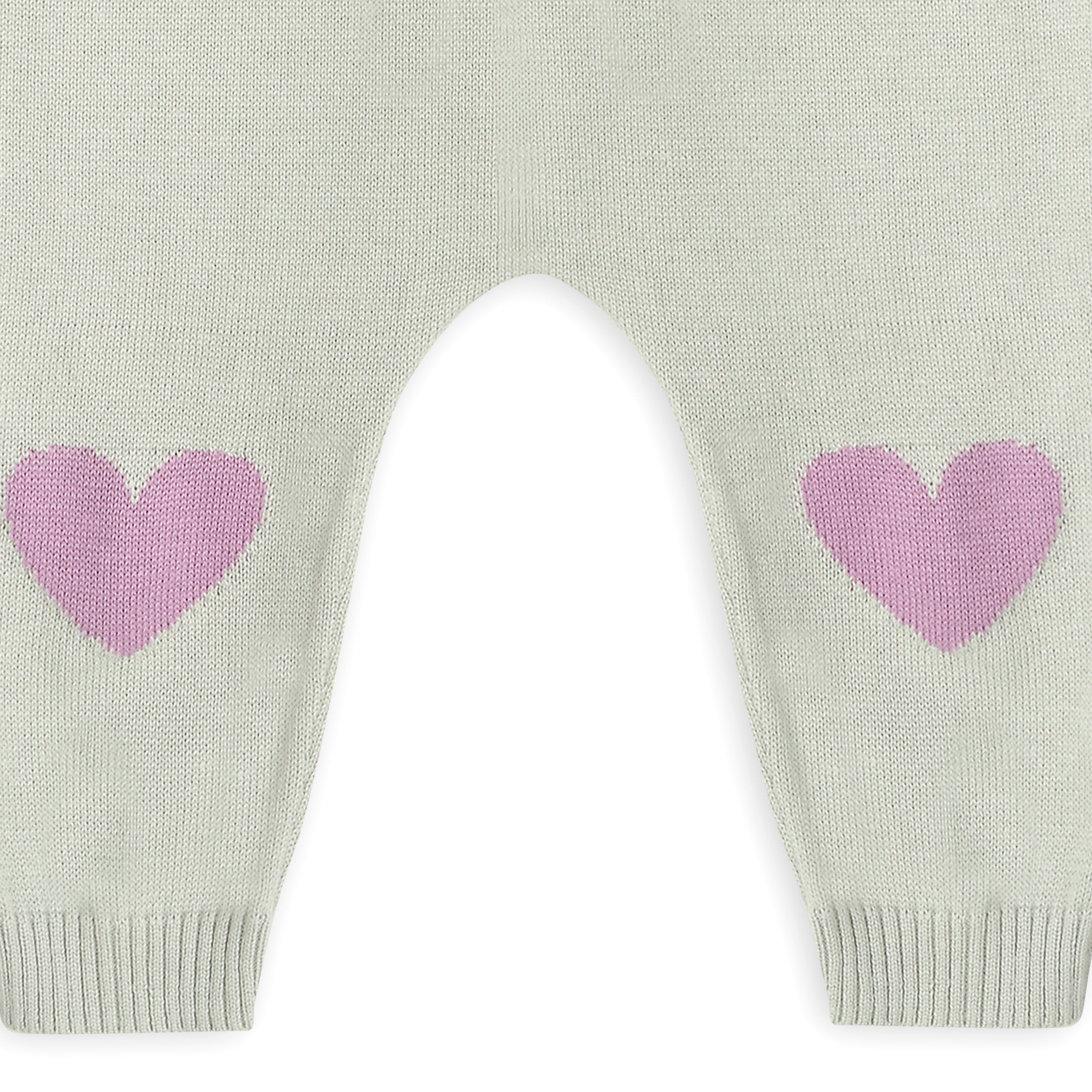 Fuzzy Flower & Heart Baby Sweater Knit Cardigan & Pants Set (Organic Cotton)