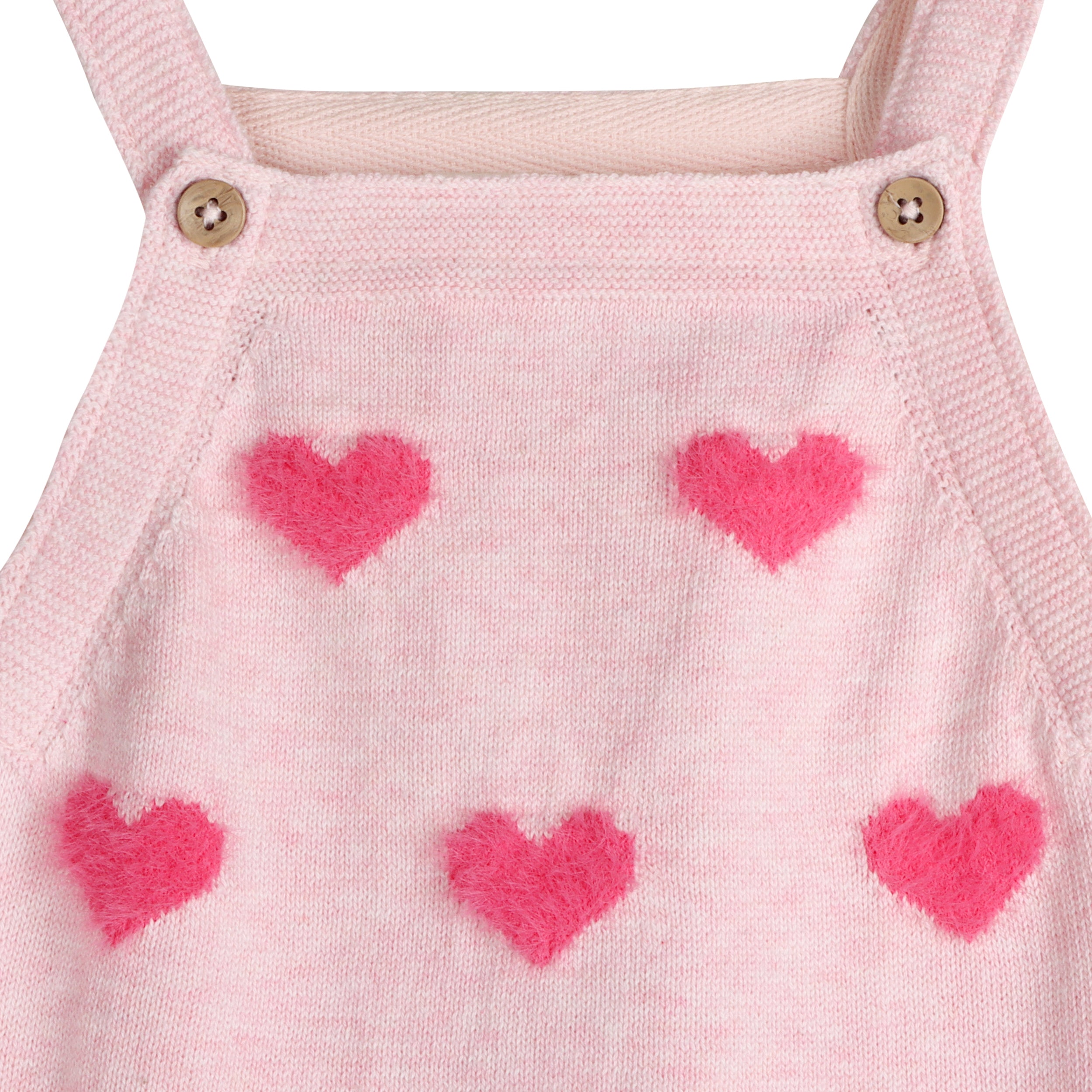 Fuzzy Hearts 3D Tunic Baby Knit Dress Set (Organic)