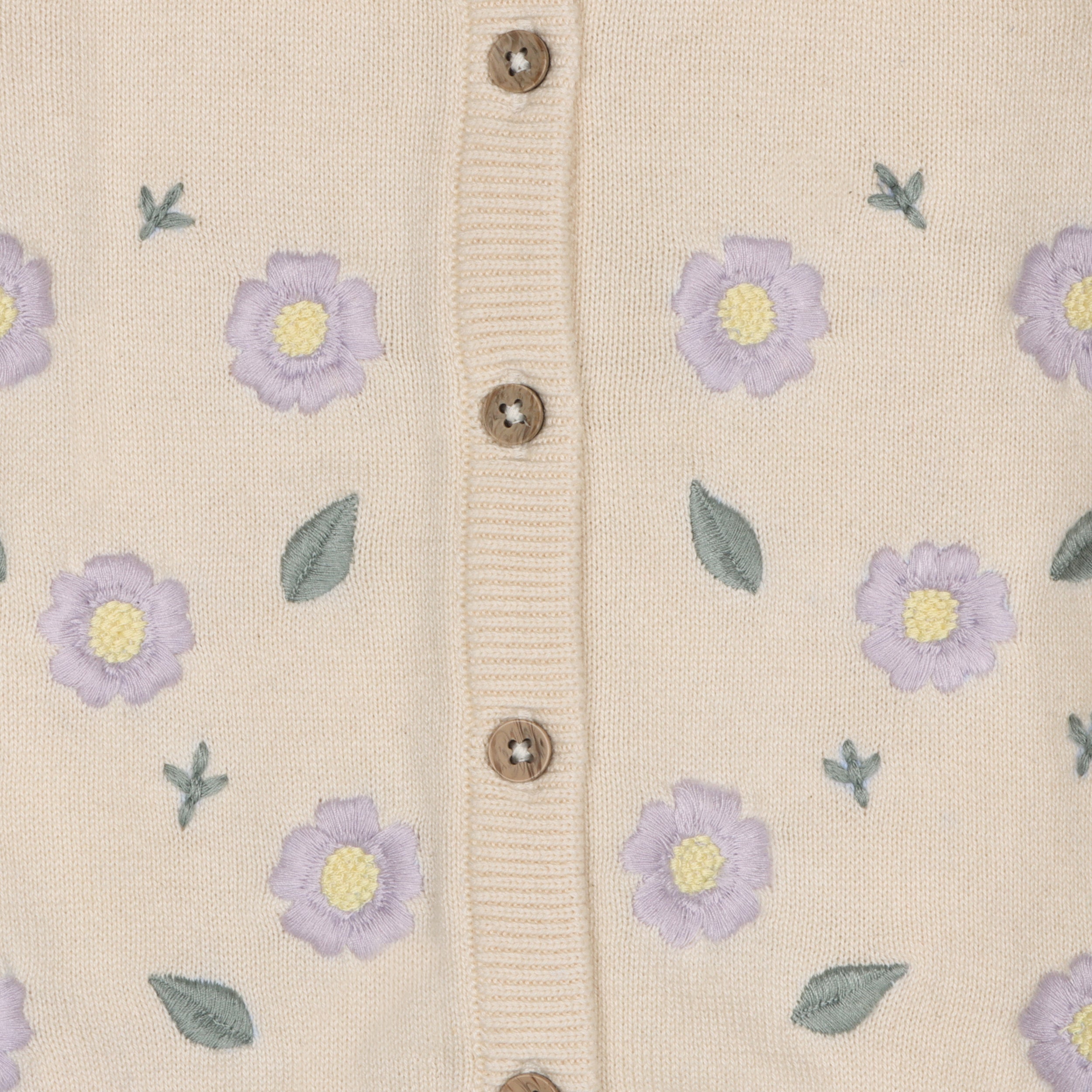 Sweet Floral Embroidered Baby Cardigan (Organic Cotton)