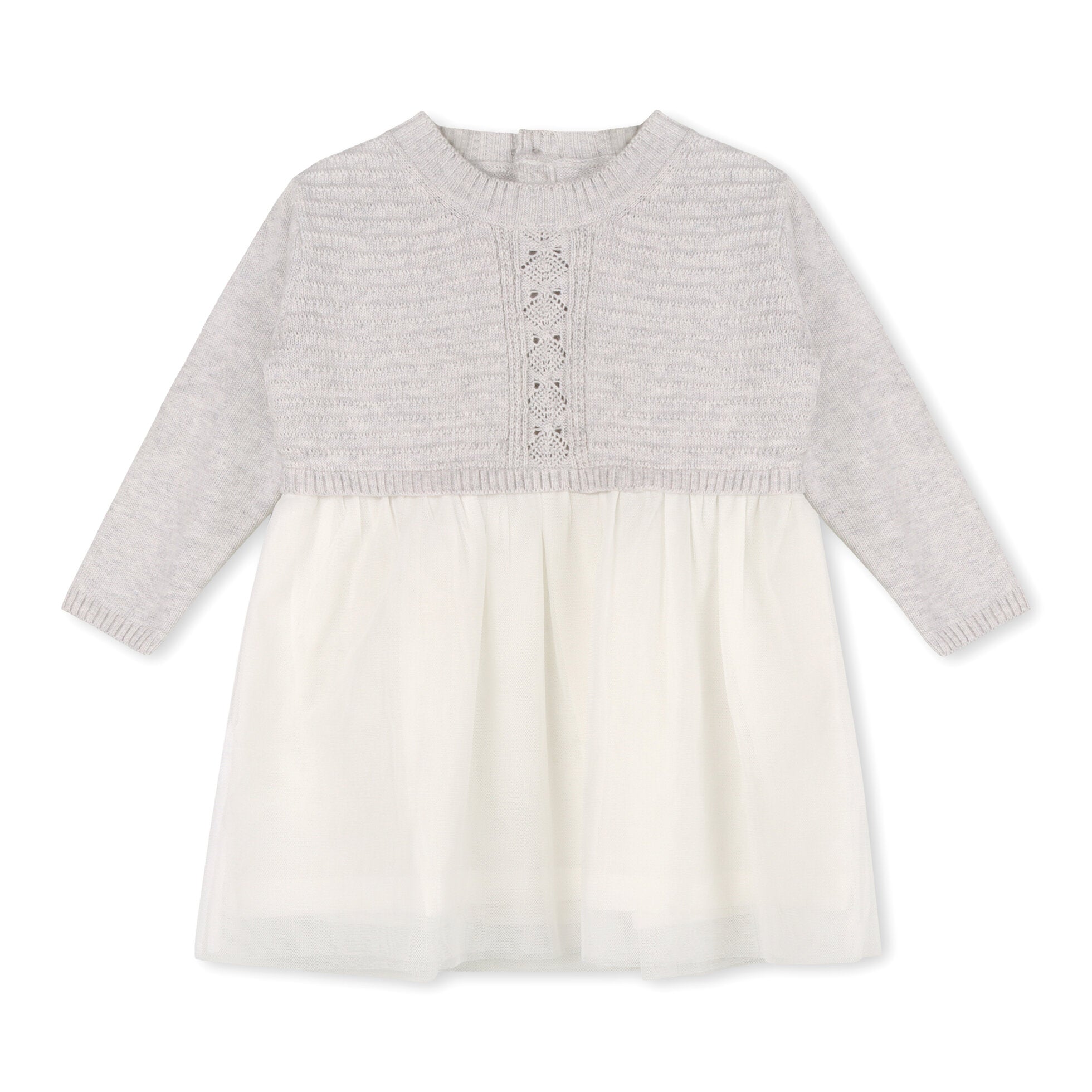 Pointelle & Cable Knit Sweater Top & Tutu Baby Dress (Organic Cotton)