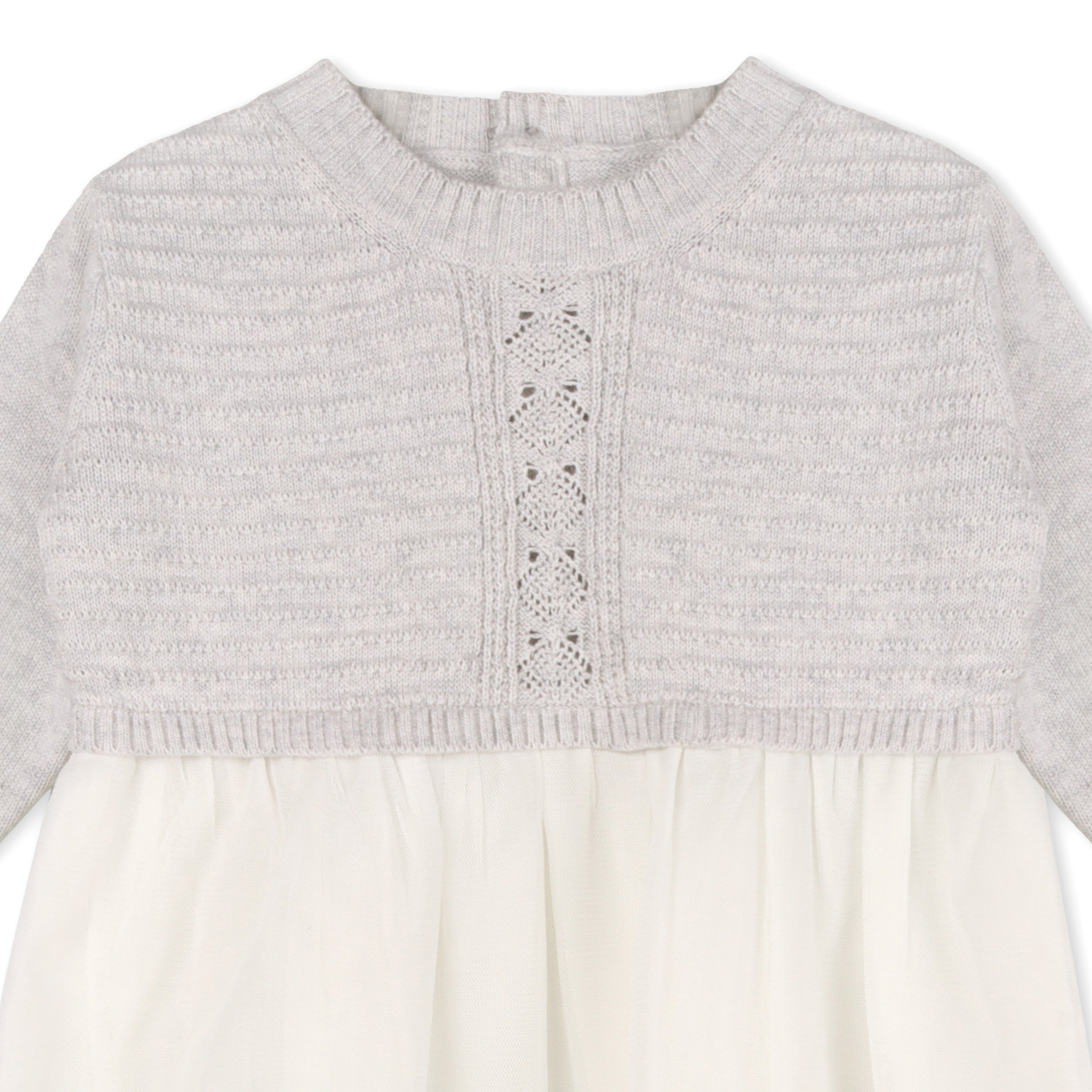 Pointelle & Cable Knit Sweater Top & Tutu Baby Dress (Organic Cotton)