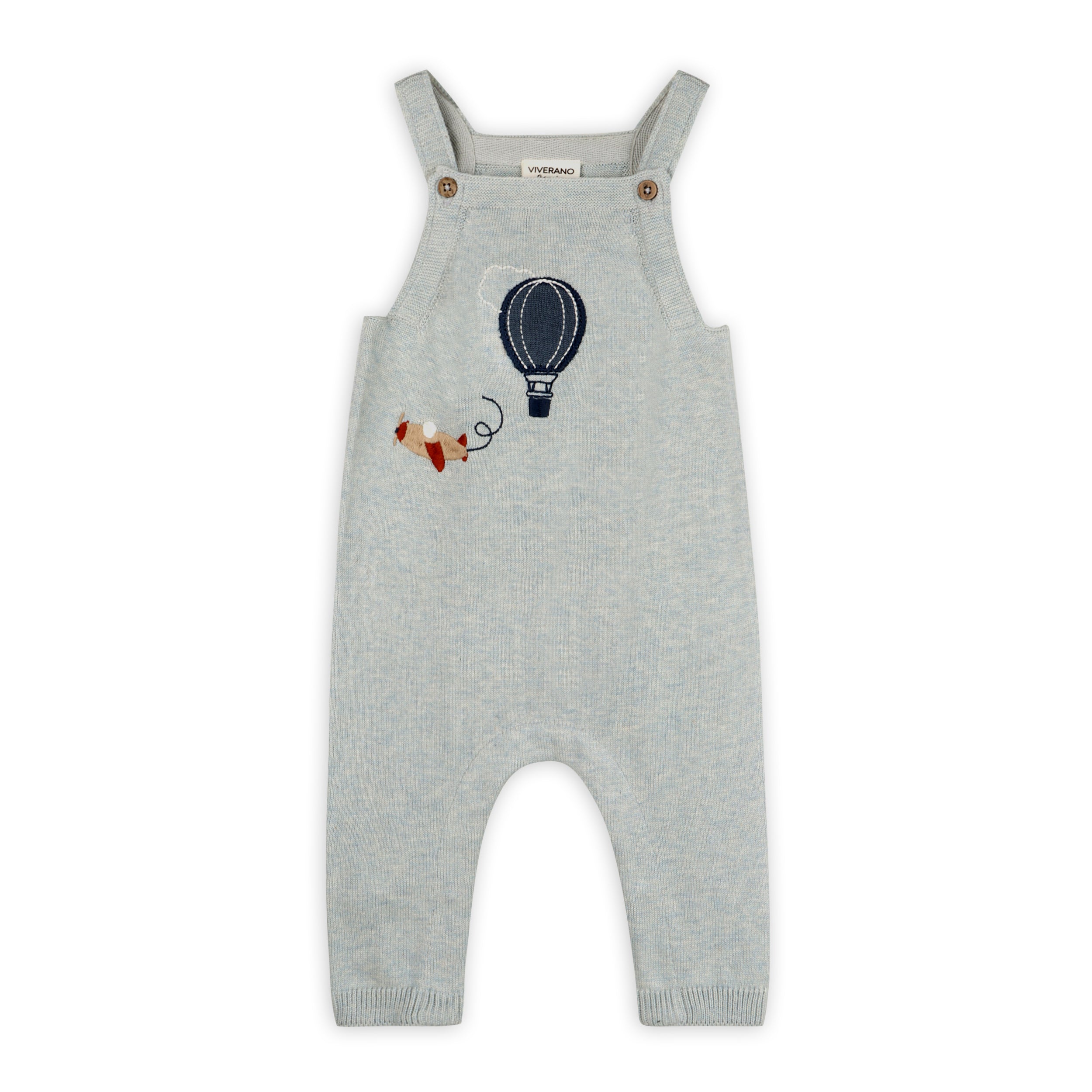 Hot Air Balloon Sweater Knit Baby Overall Set (Organic Cotton)