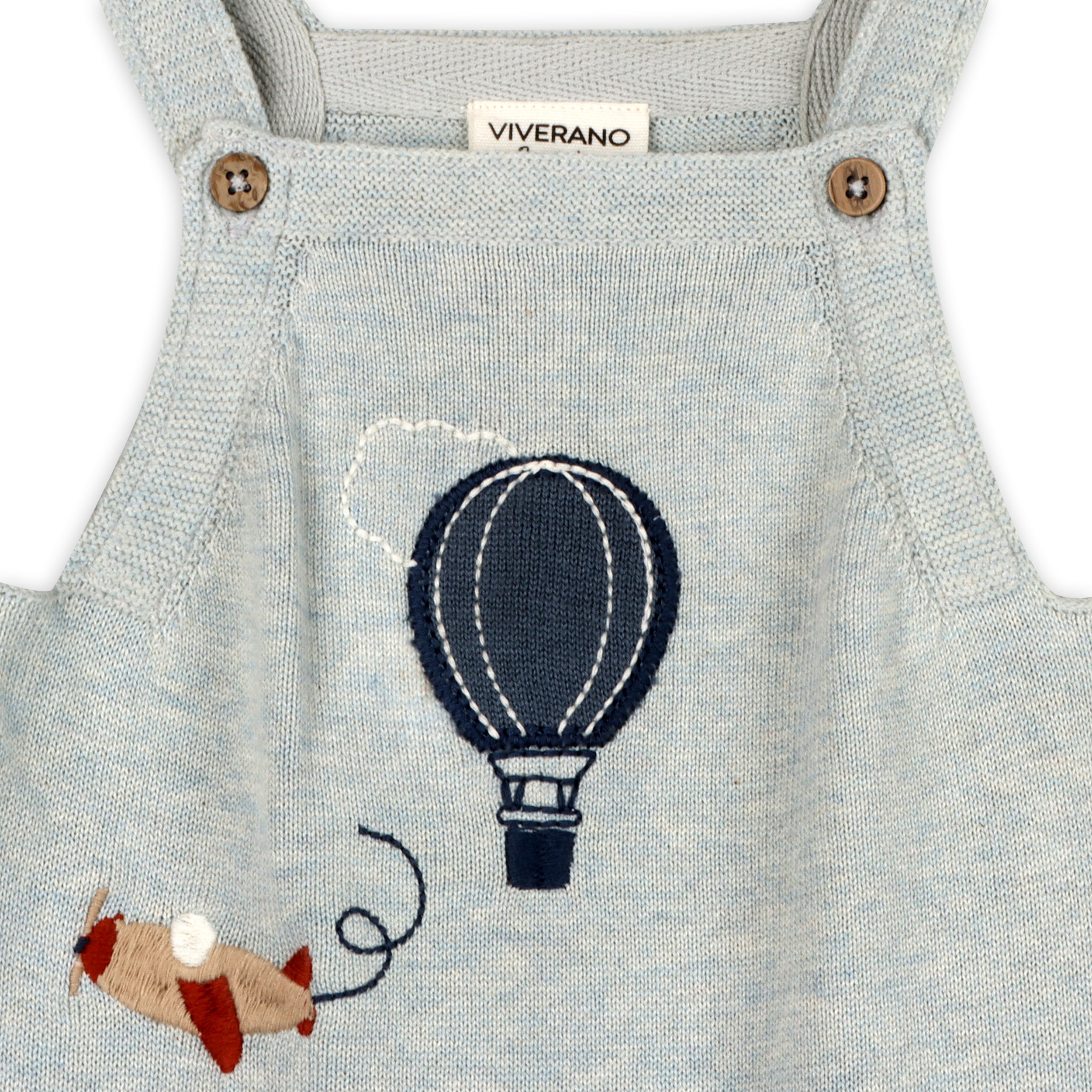 Hot Air Balloon Sweater Knit Baby Overall Set (Organic Cotton)