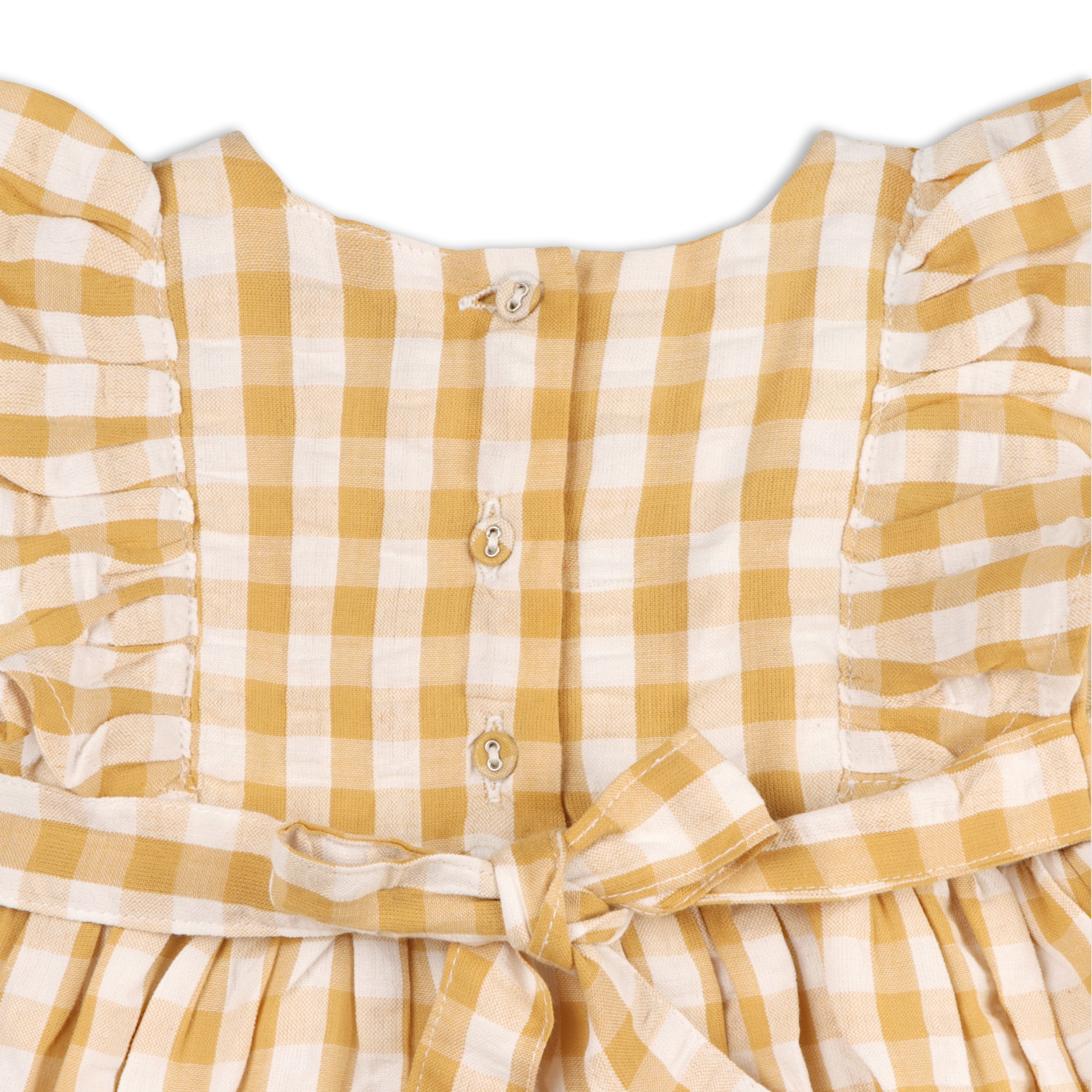 Alina Hand-smocked Seersucker Gingham Baby Dress + Bloomer (Organic Cotton)