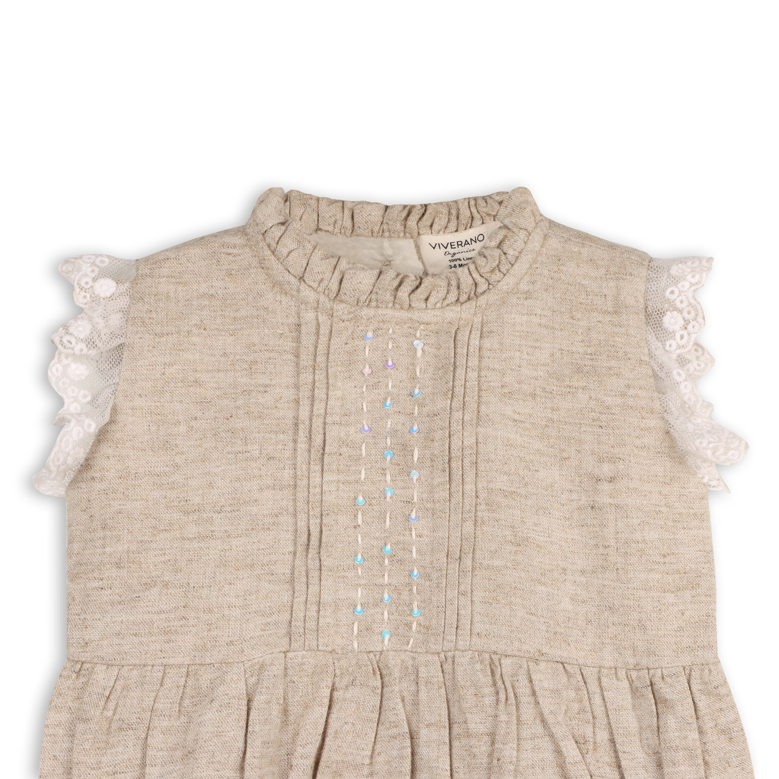 Eva Bubble Baby Romper + Headband (Linen Blend)