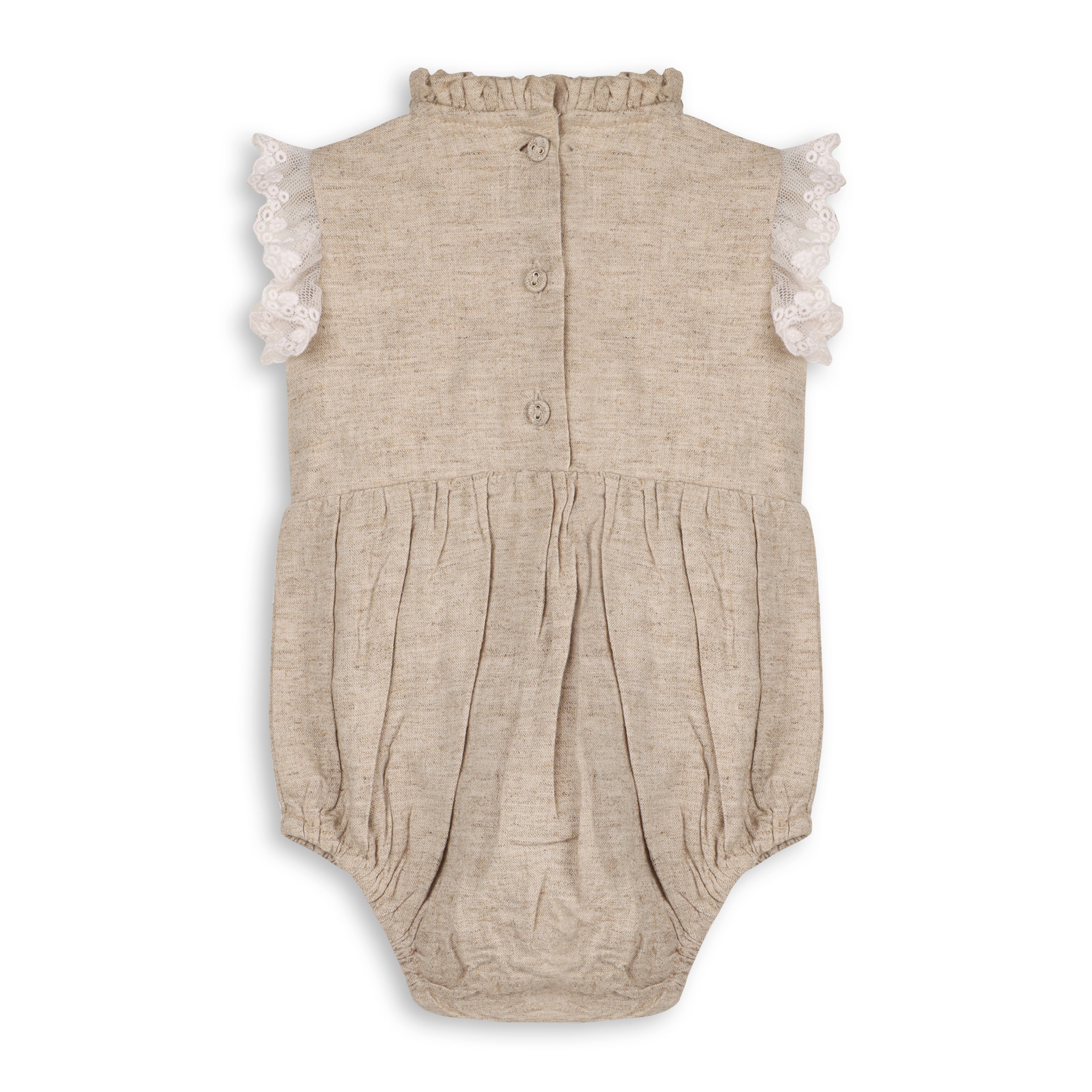 Eva Bubble Baby Romper + Headband (Linen Blend)