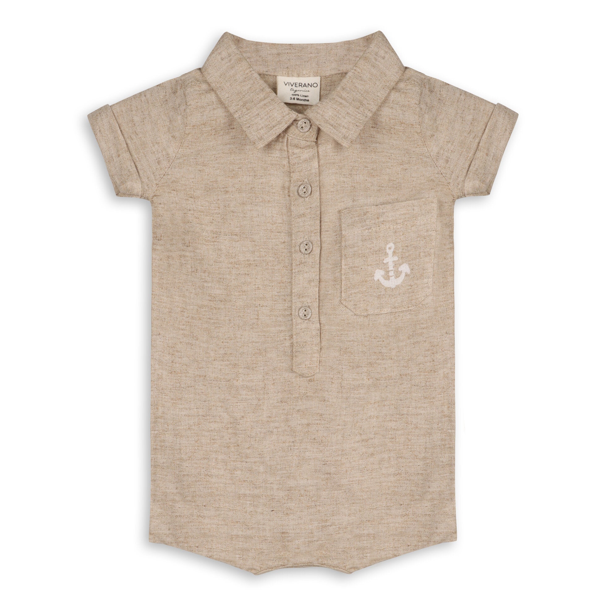 Riley Anchor Baby Romper (Linen Blend)