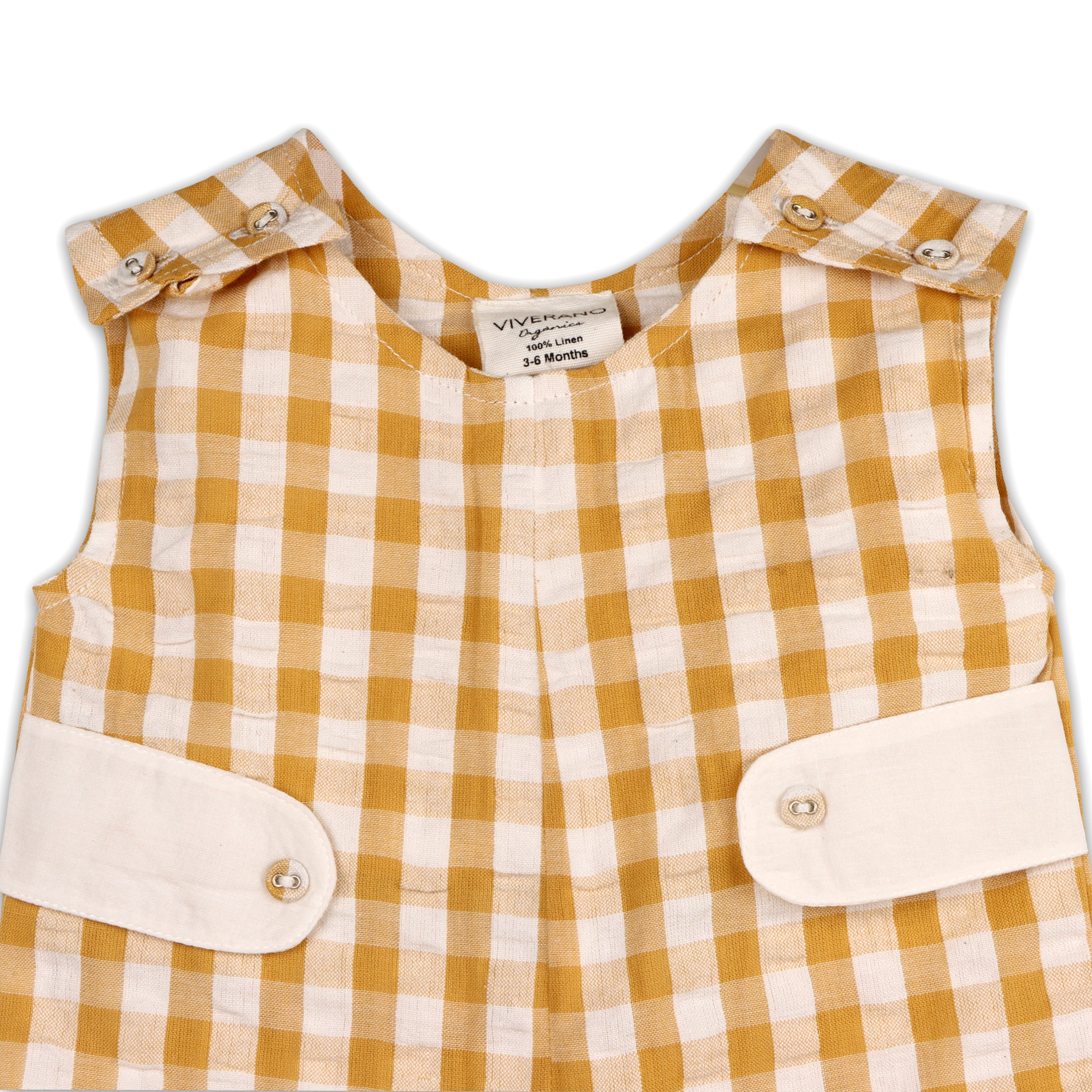 Charlie Seersucker Gingham Short Baby Romper (Organic Cotton)