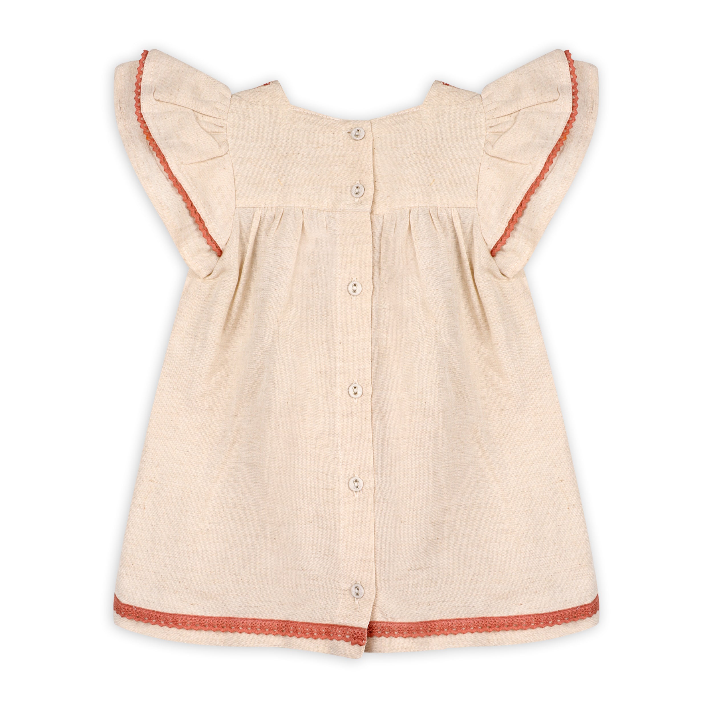 Avalyn Floral Embroidered Baby Dress + Bloomer (Linen Blend)