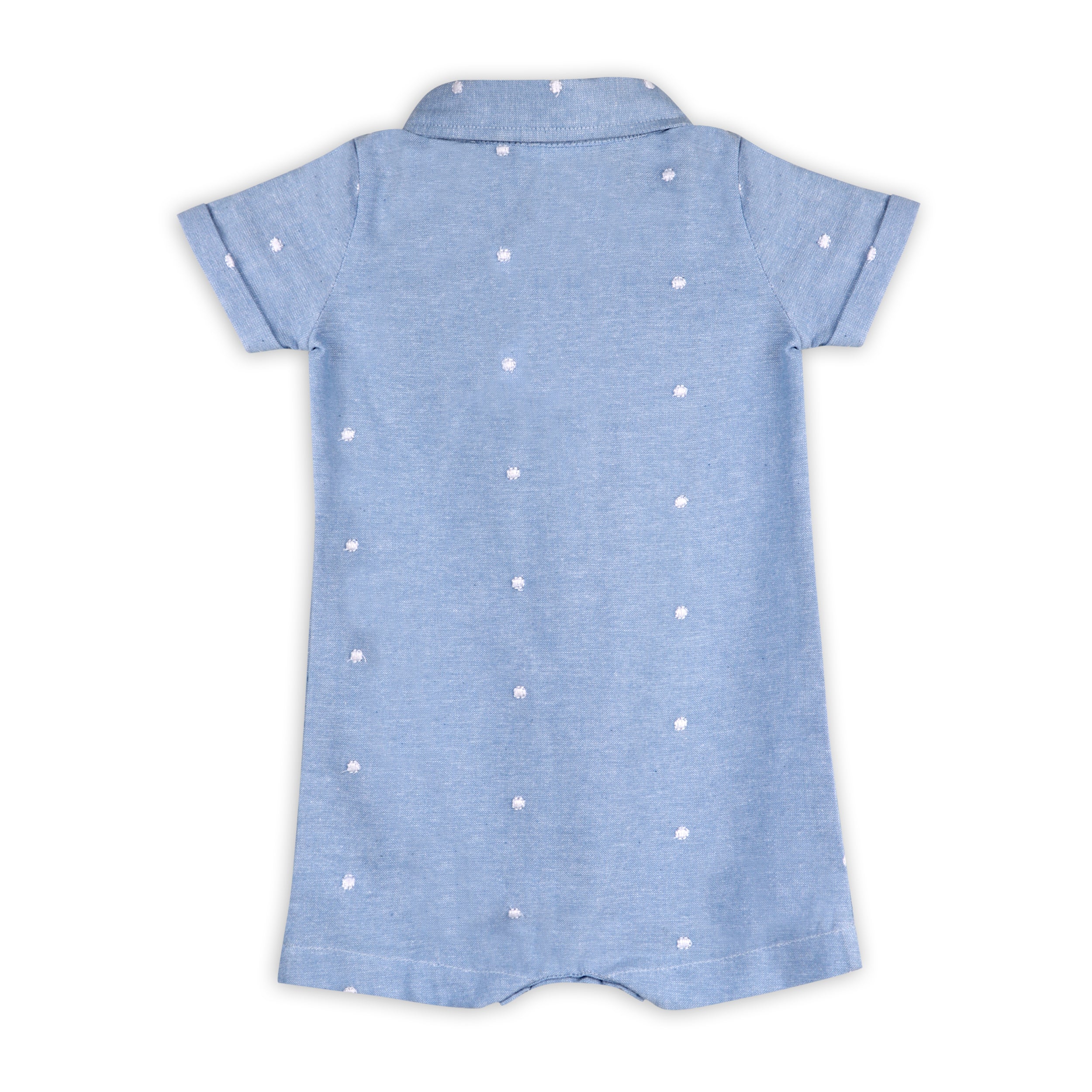 Isla Bowtie Chambray Baby Romper (Organic Cotton)