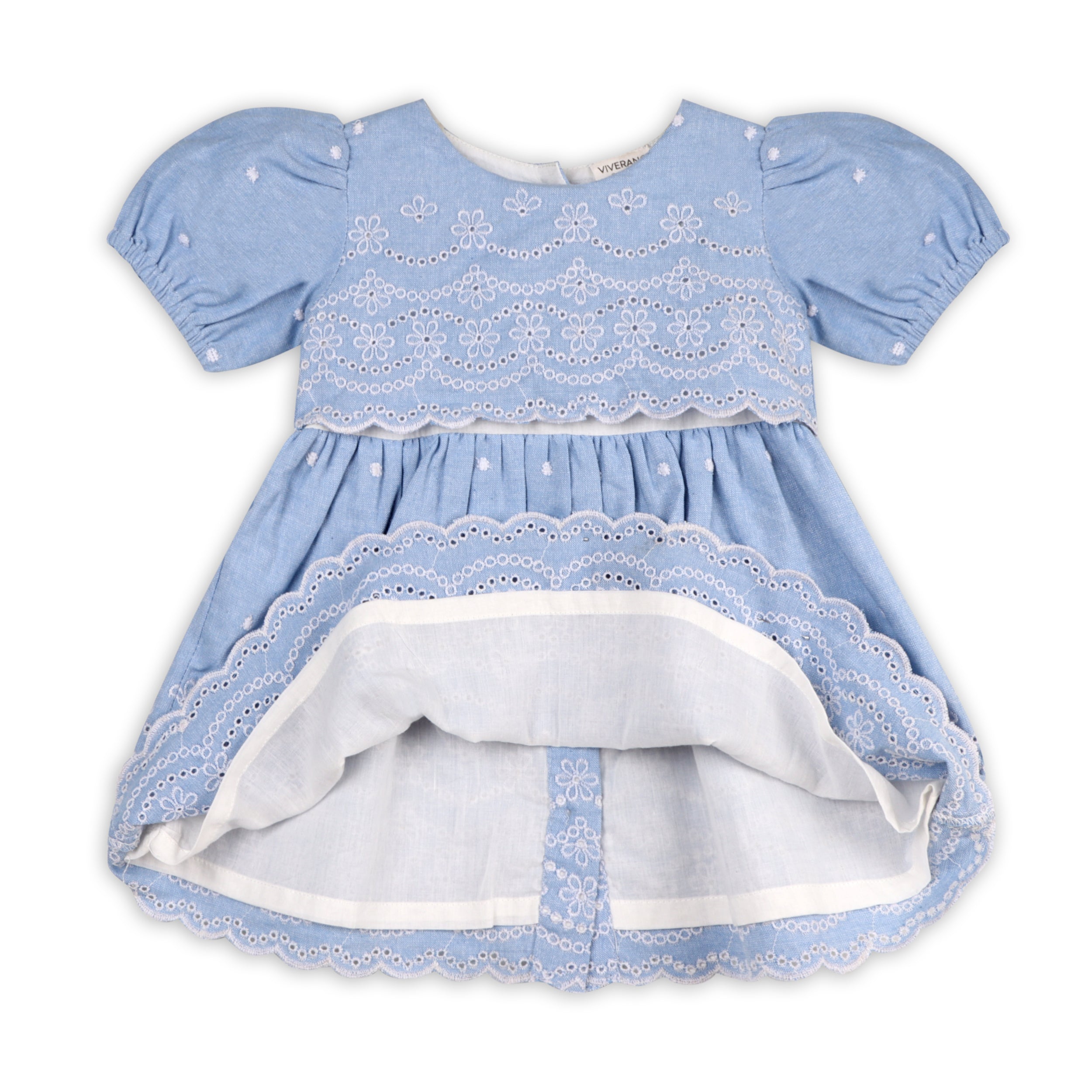 Isla Chambray Baby Dress + Bloomer (Organic Cotton)