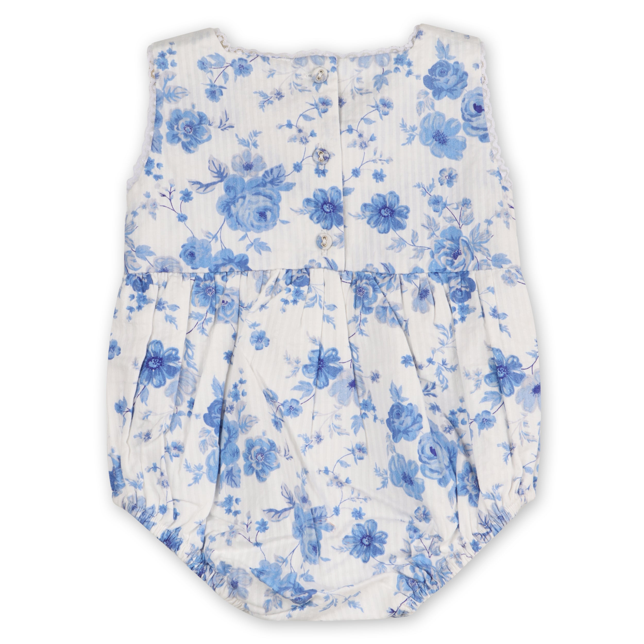 Capri Seersucker Baby Bubble Romper + Headband (Organic Cotton)