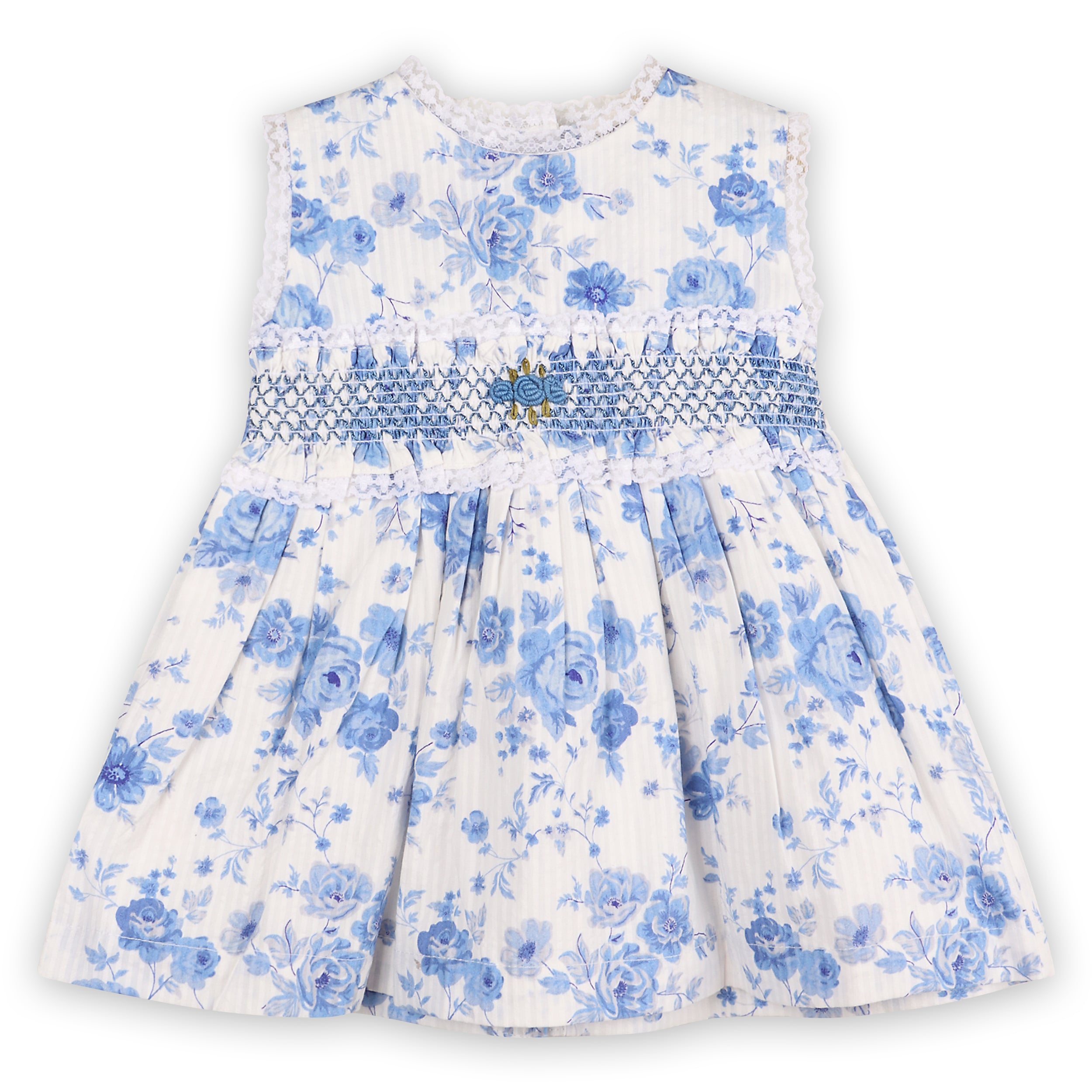 Ellison Rose Floral Smocked Baby Dress + Bloomer (Organic Cotton)