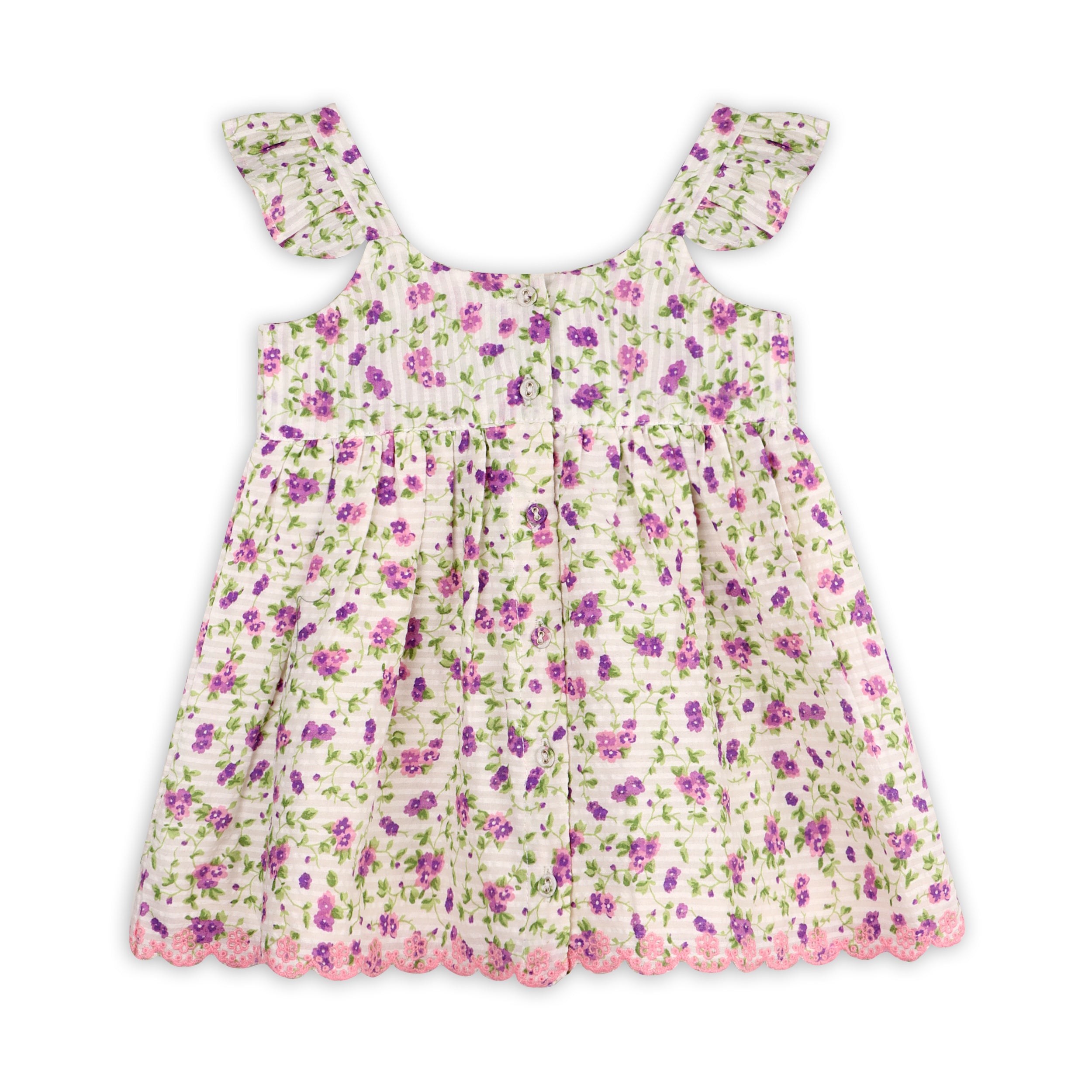 Naomi Seersucker Baby Dress + Bloomer (Organic Cotton)