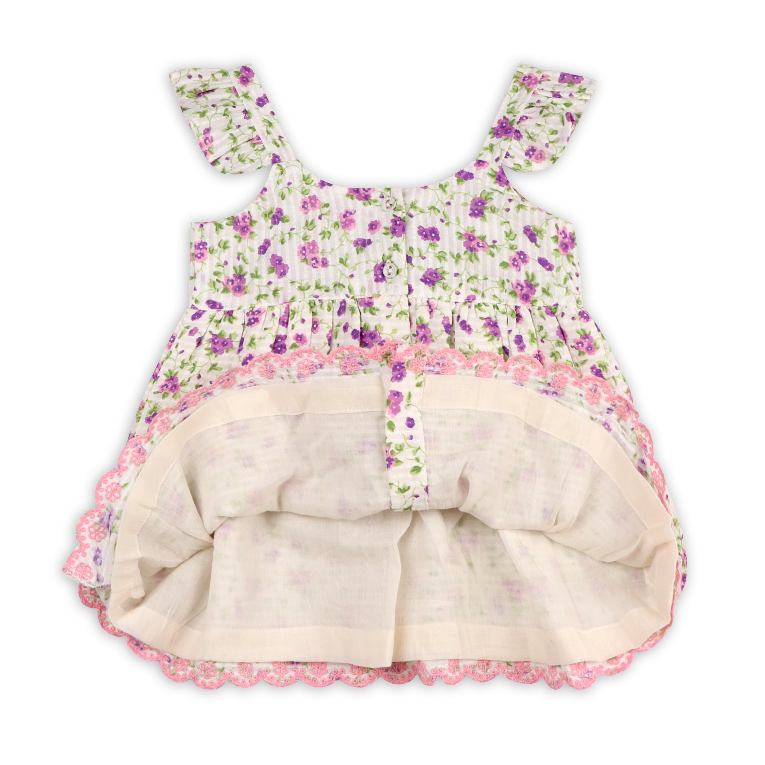 Naomi Seersucker Baby Dress + Bloomer (Organic Cotton)