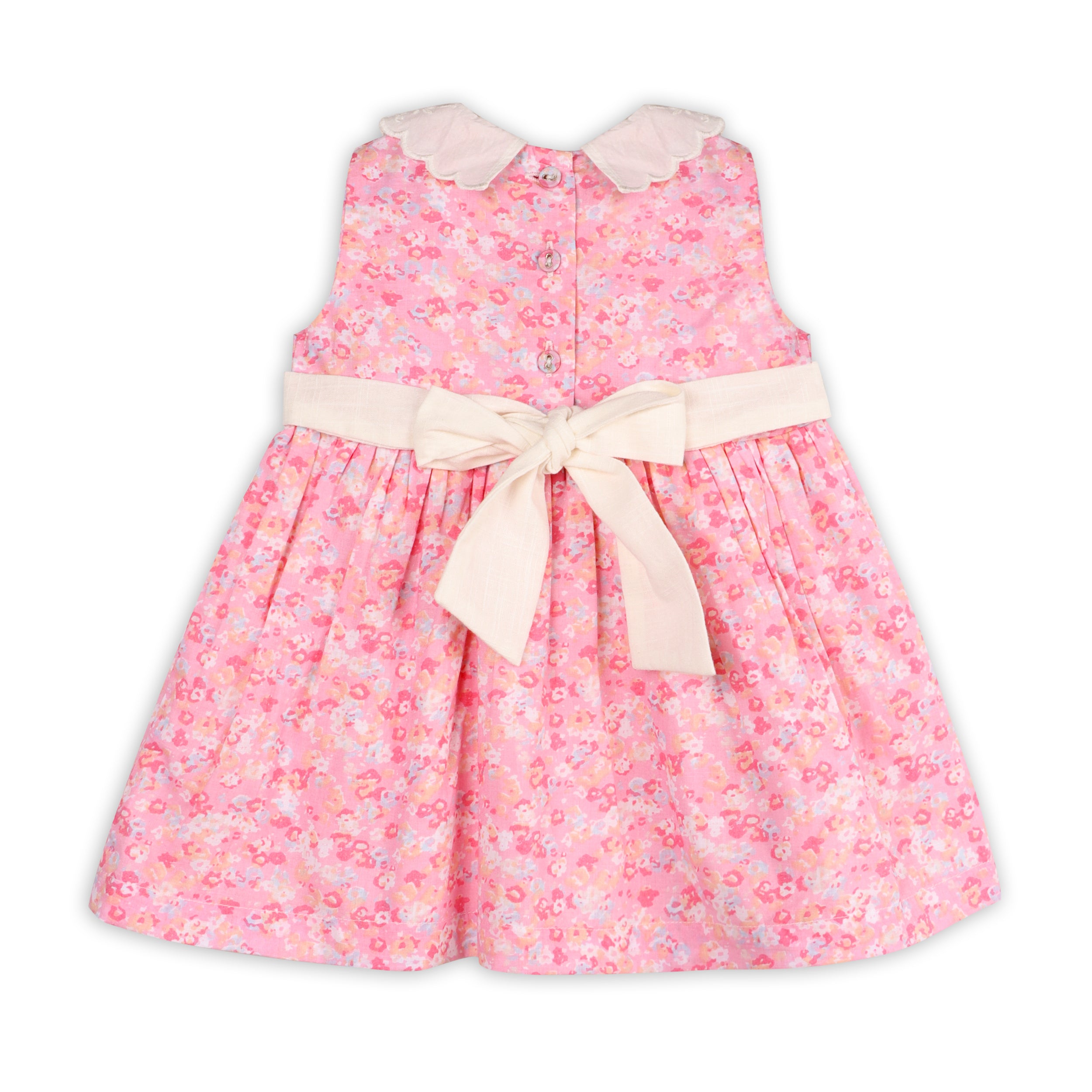 Mavis Floral Back Tie Baby Dress + Bloomer (Organic Cotton)