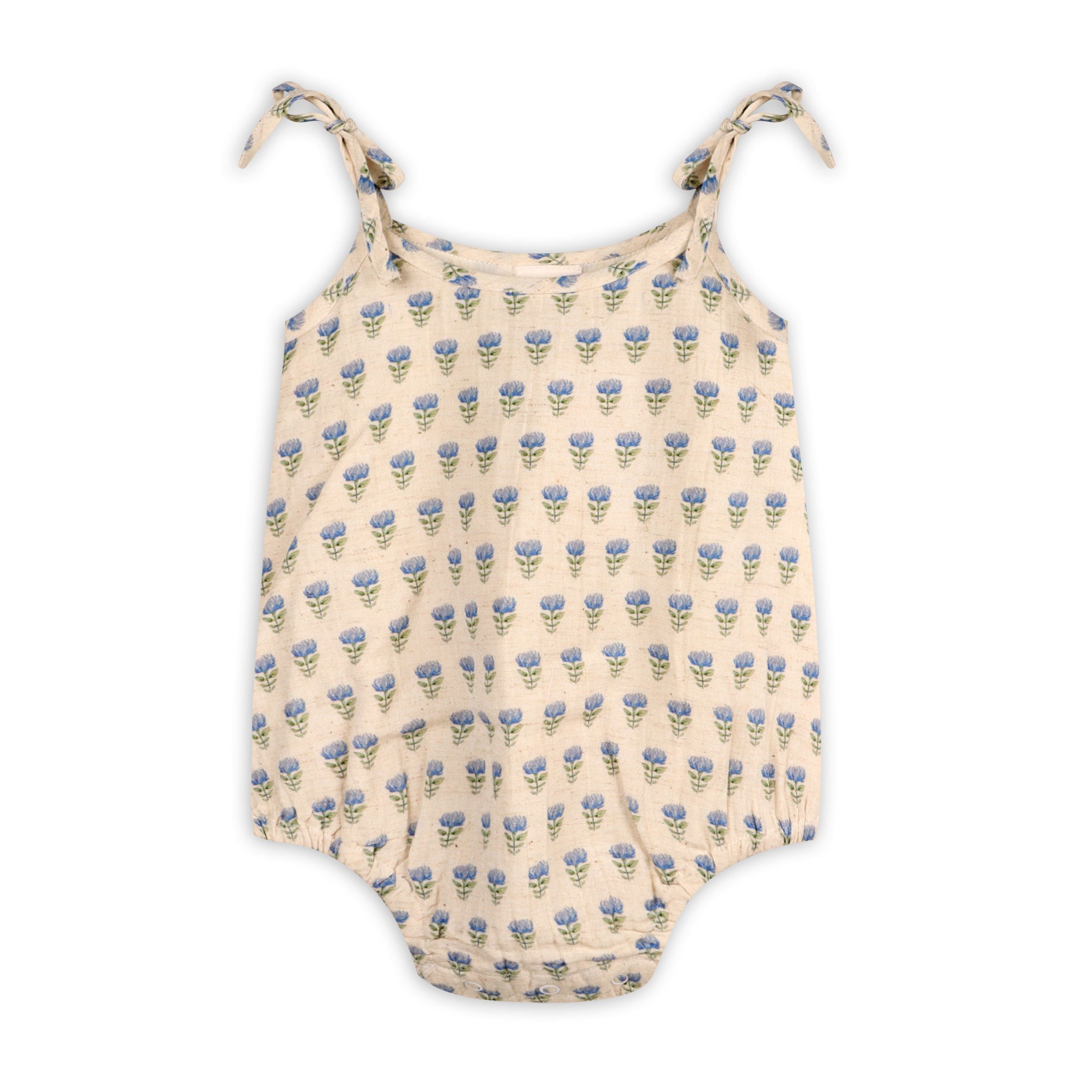 Jaipur Linen Blend Bubble Baby Romper + Headband (Linen Blend)