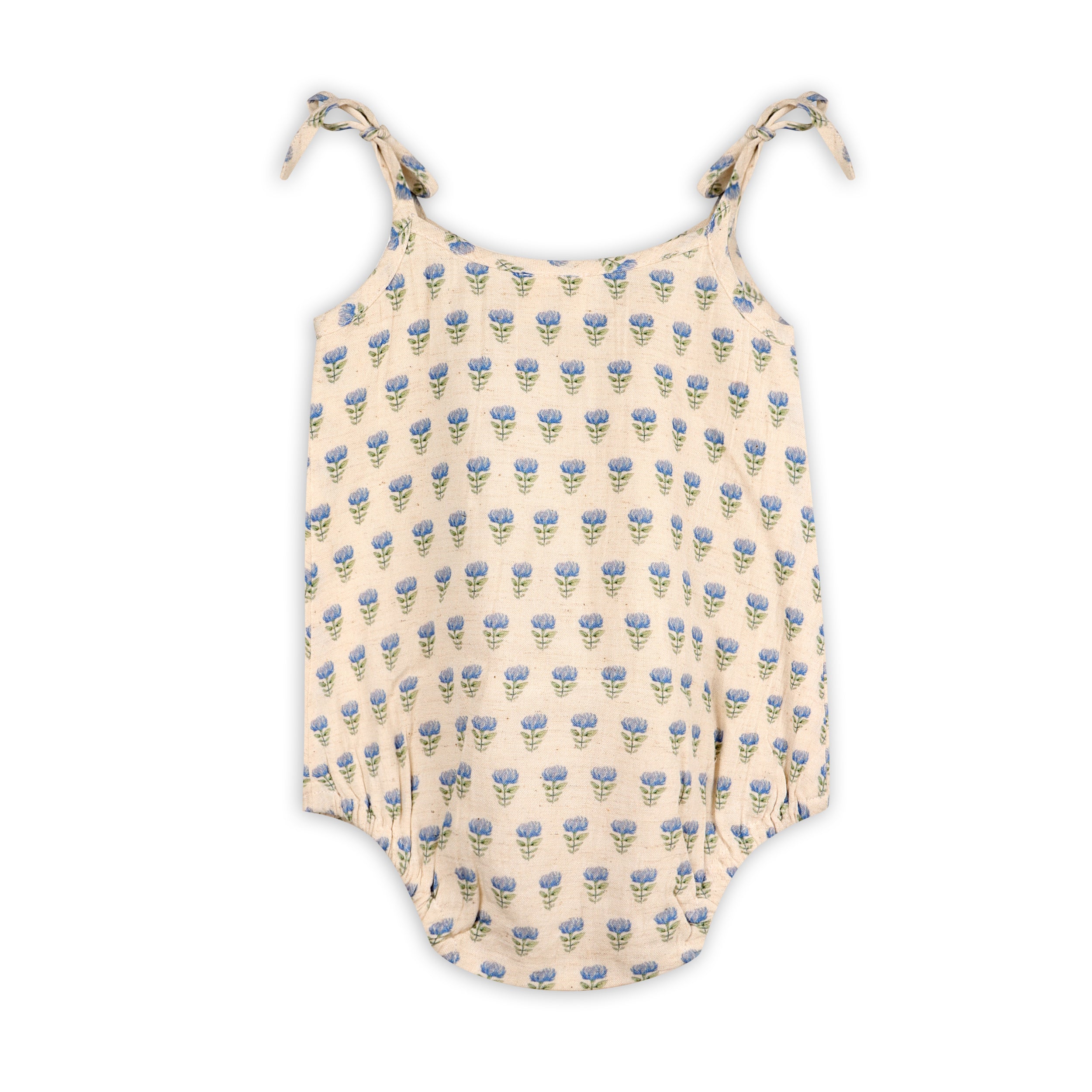 Jaipur Linen Blend Bubble Baby Romper + Headband (Linen Blend)