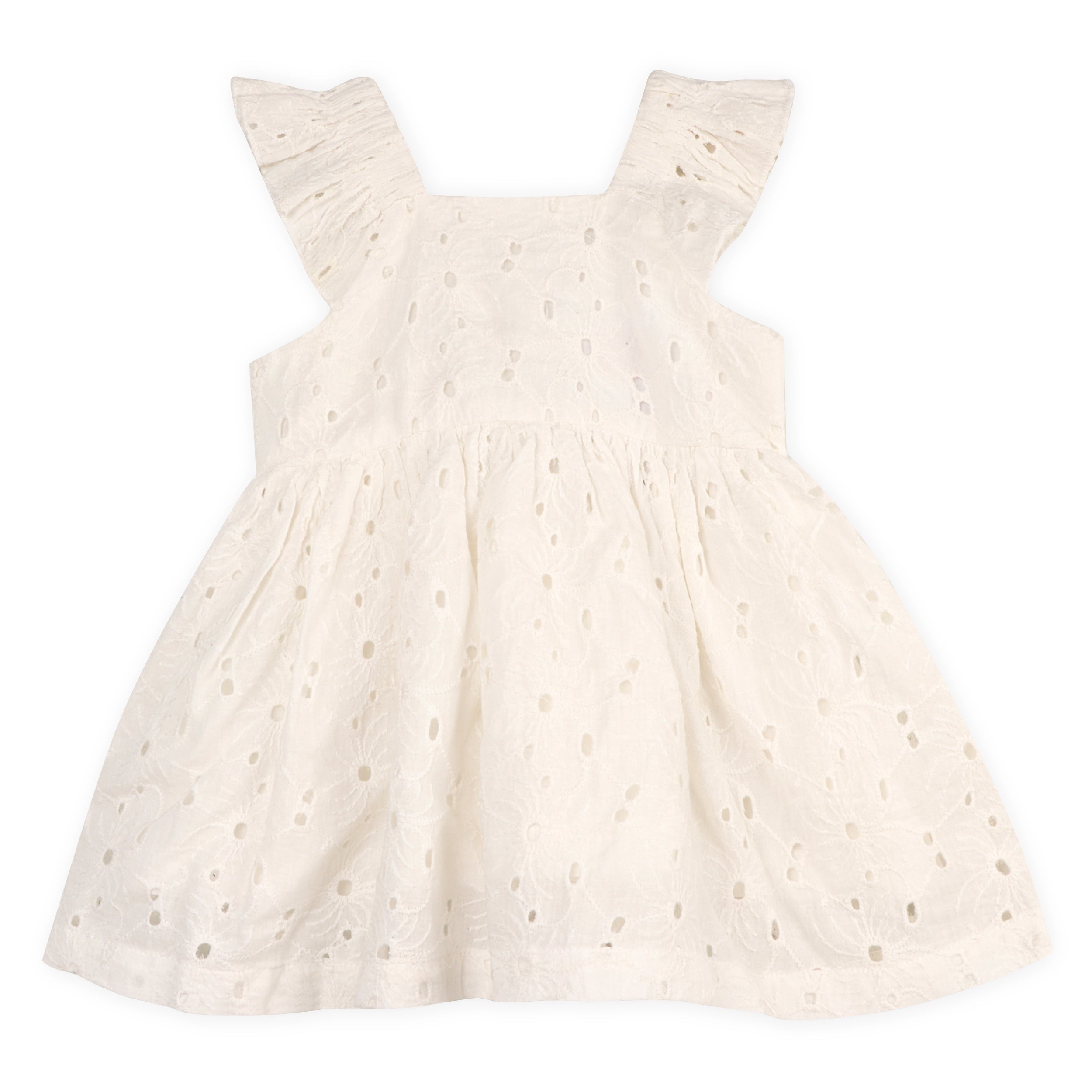 Lily Schiffli Floral Eyelet Baby Girl Dress & Bloomer Set (Organic cotton)