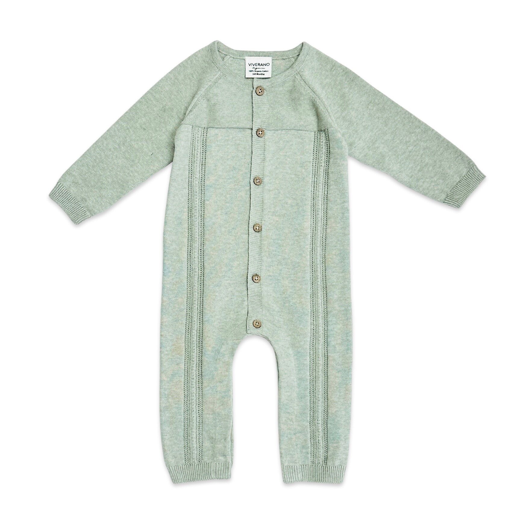 Pointelle Cable Knit Baby Jumpsuit (Organic Cotton) - 3 Colors