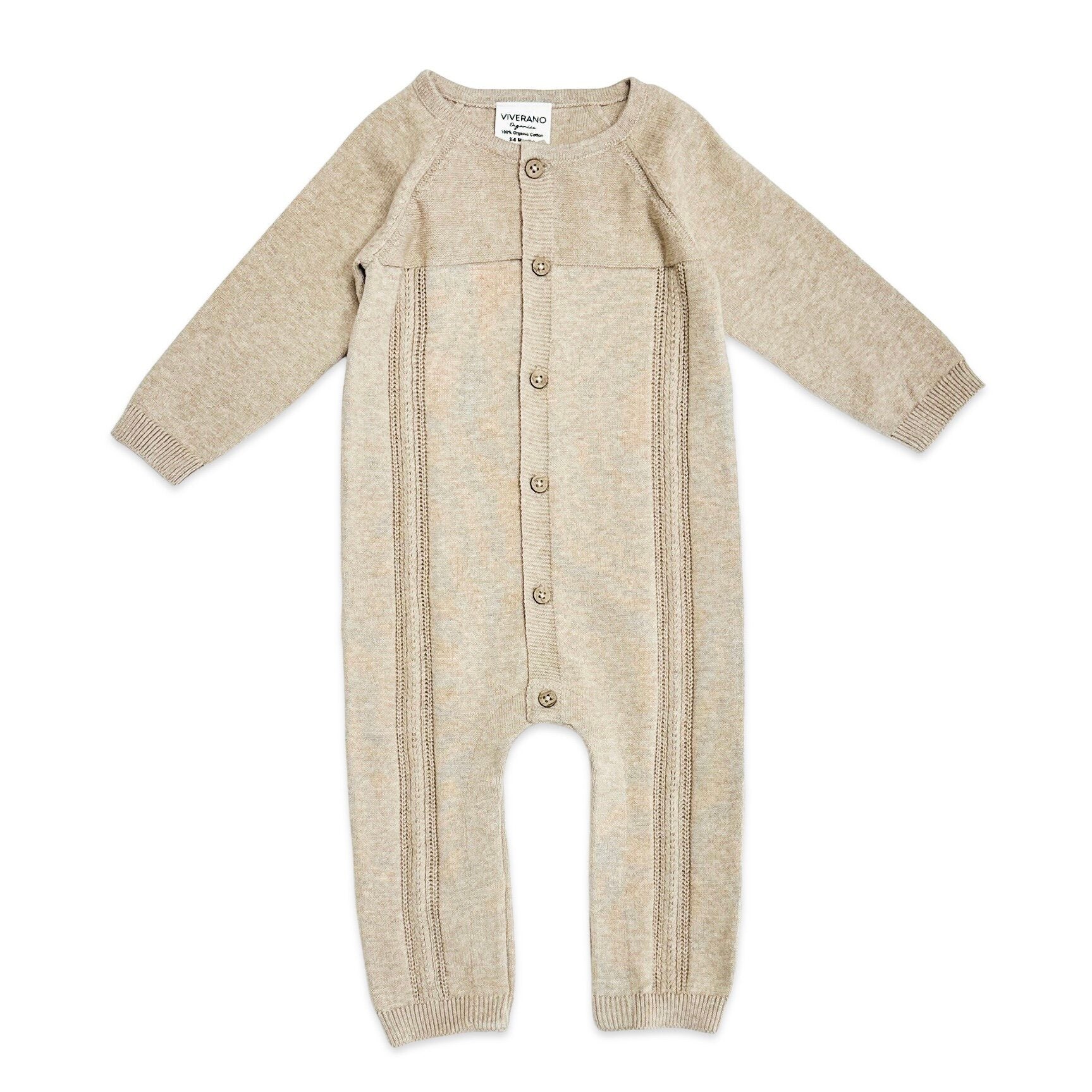 Pointelle Cable Knit Baby Jumpsuit (Organic Cotton) - 3 Colors