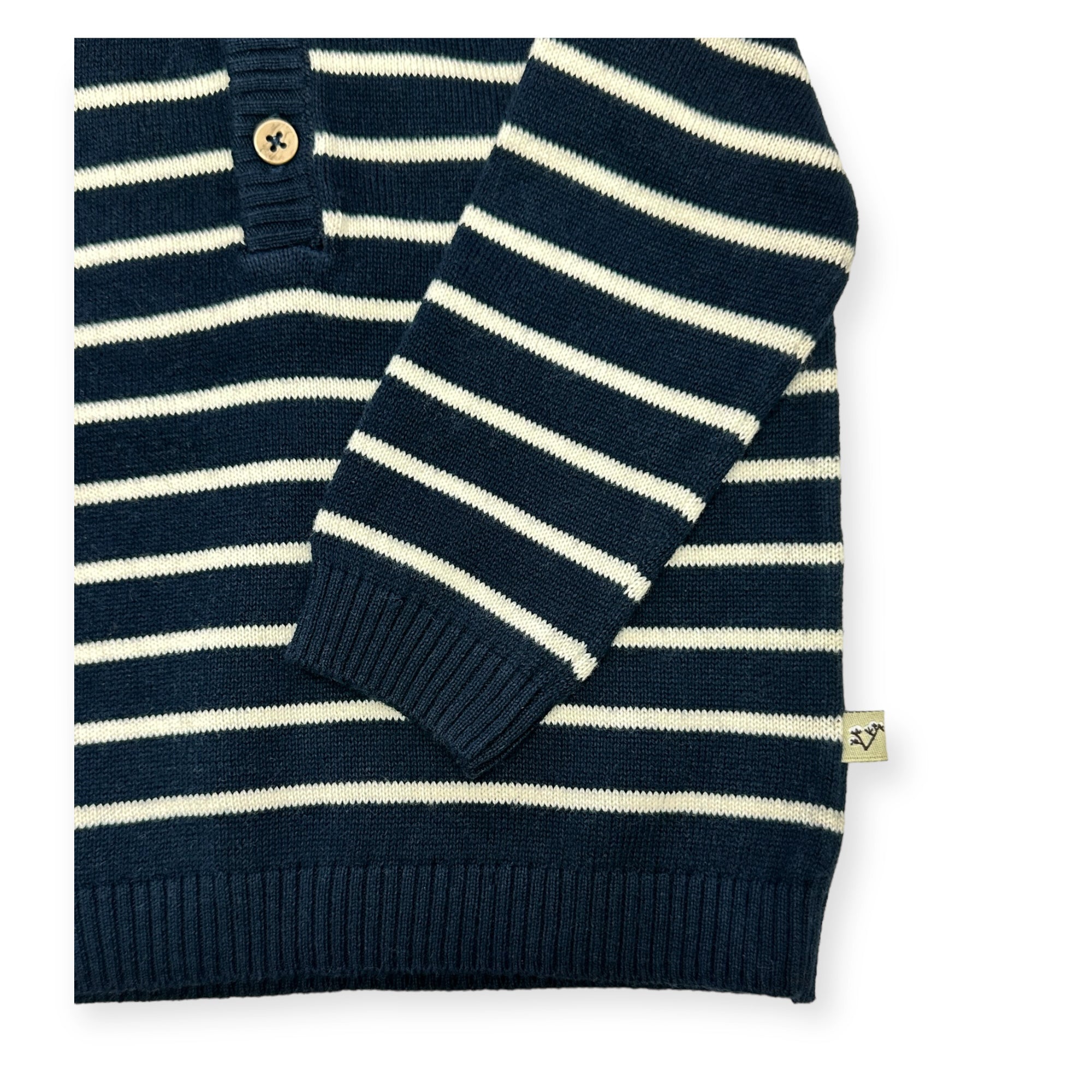 Stripe Hooded Sweater Knit Baby Pullover 