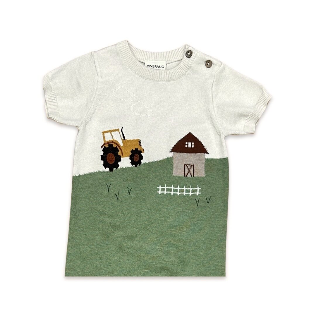 Farm Jacquard Knit Baby SS Jumpsuit (Organic Cotton)