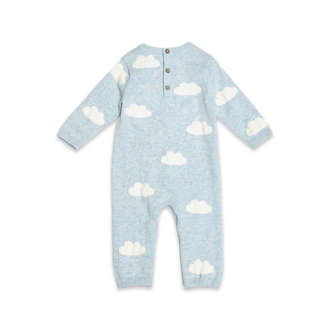 Clouds & Kite Jacquard Knit Baby Jumpsuit (Organic Cotton)