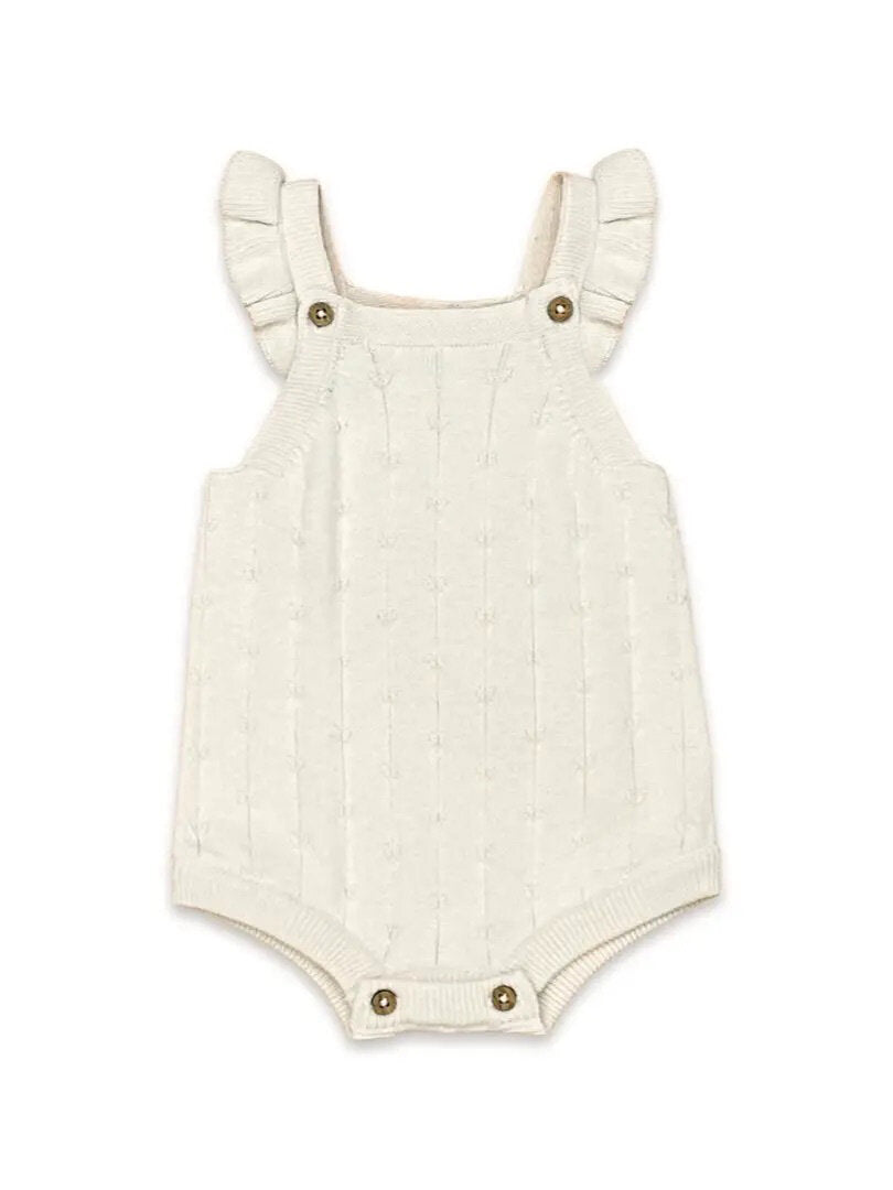 Sleeveless Ruffle Knit Baby Romper & Bodysuit SET (Organic Cotton) - 2 Colors
