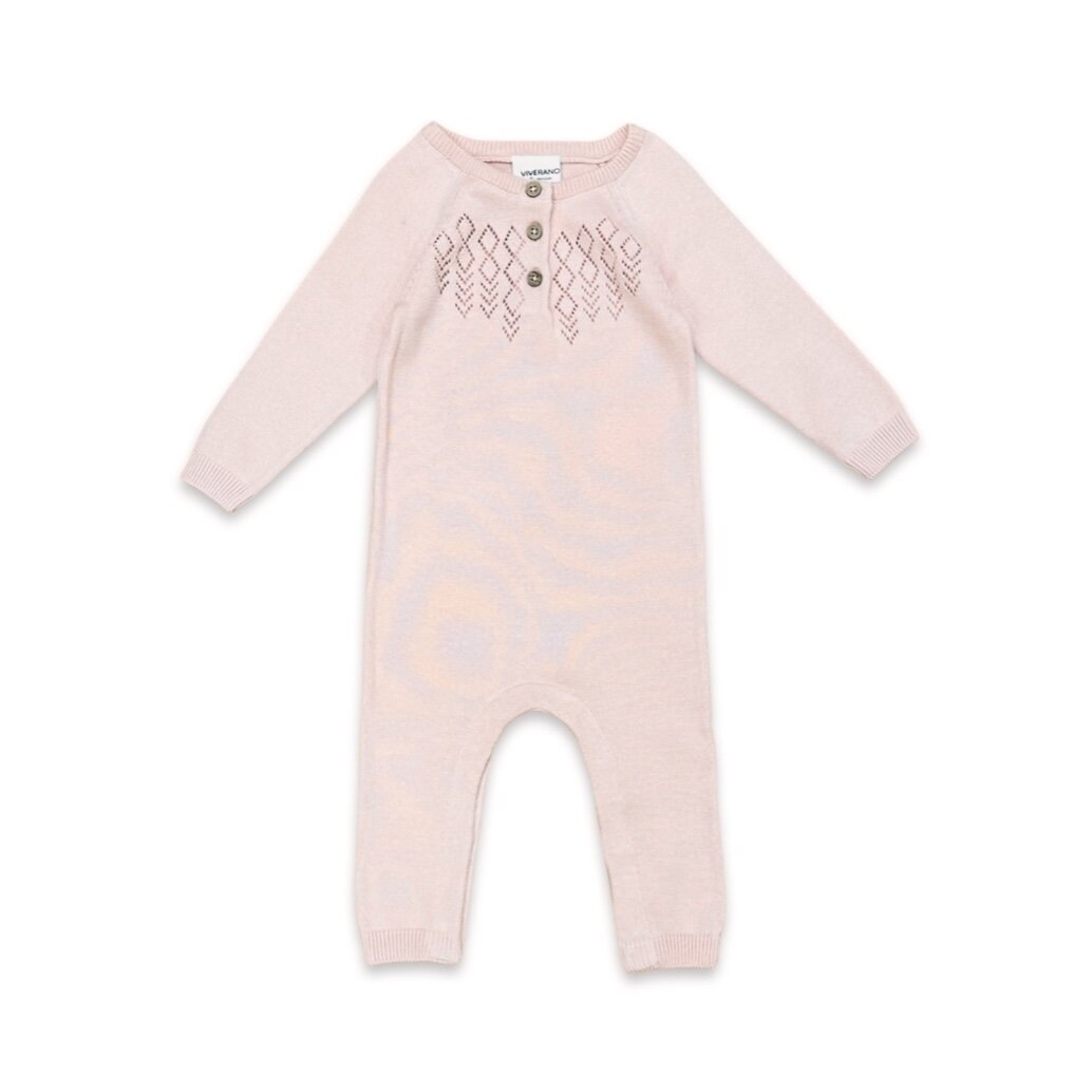 Diamond Pointelle Knit Baby Jumpsuit