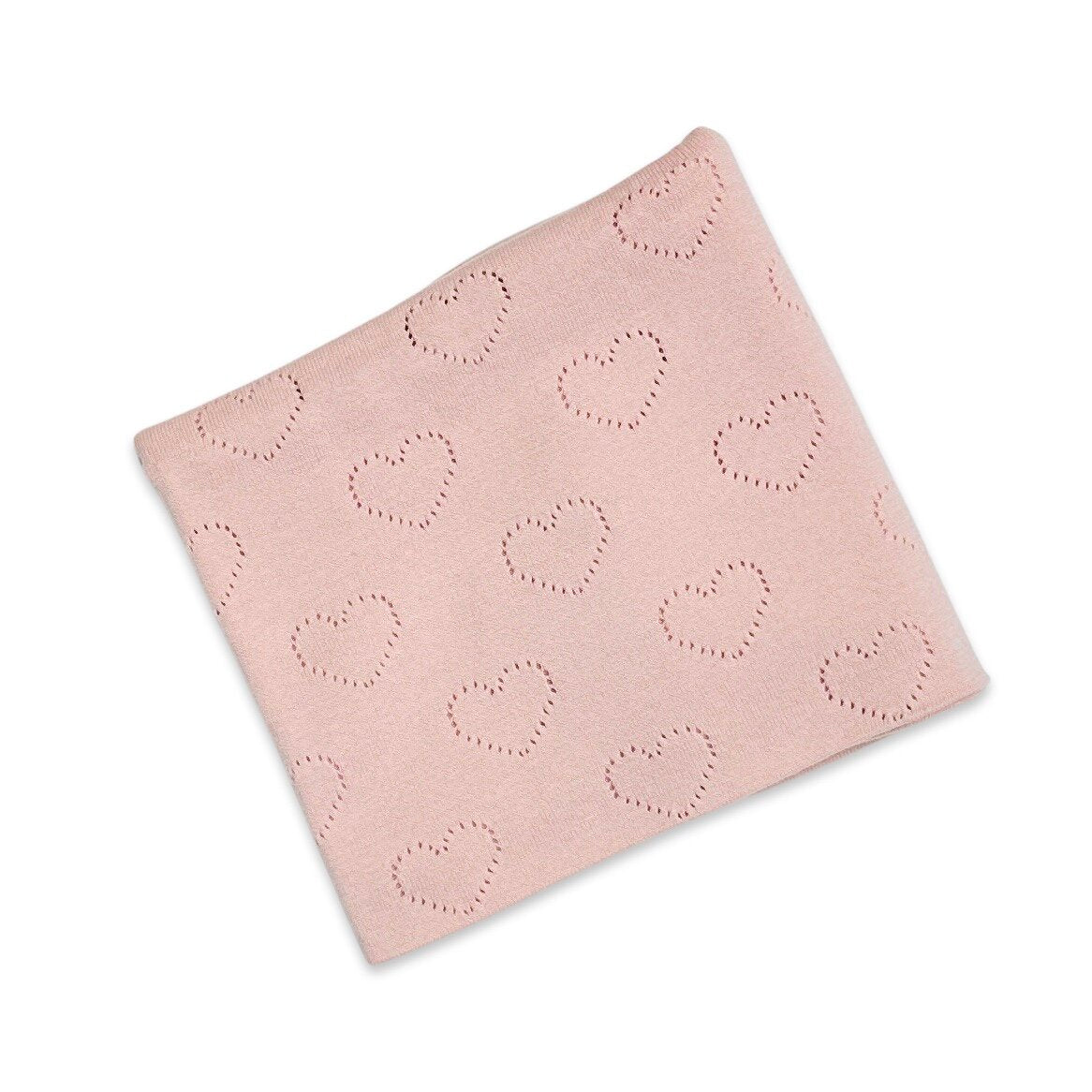 Love Hearts - Organic Cotton Pointelle Knit Baby Blanket