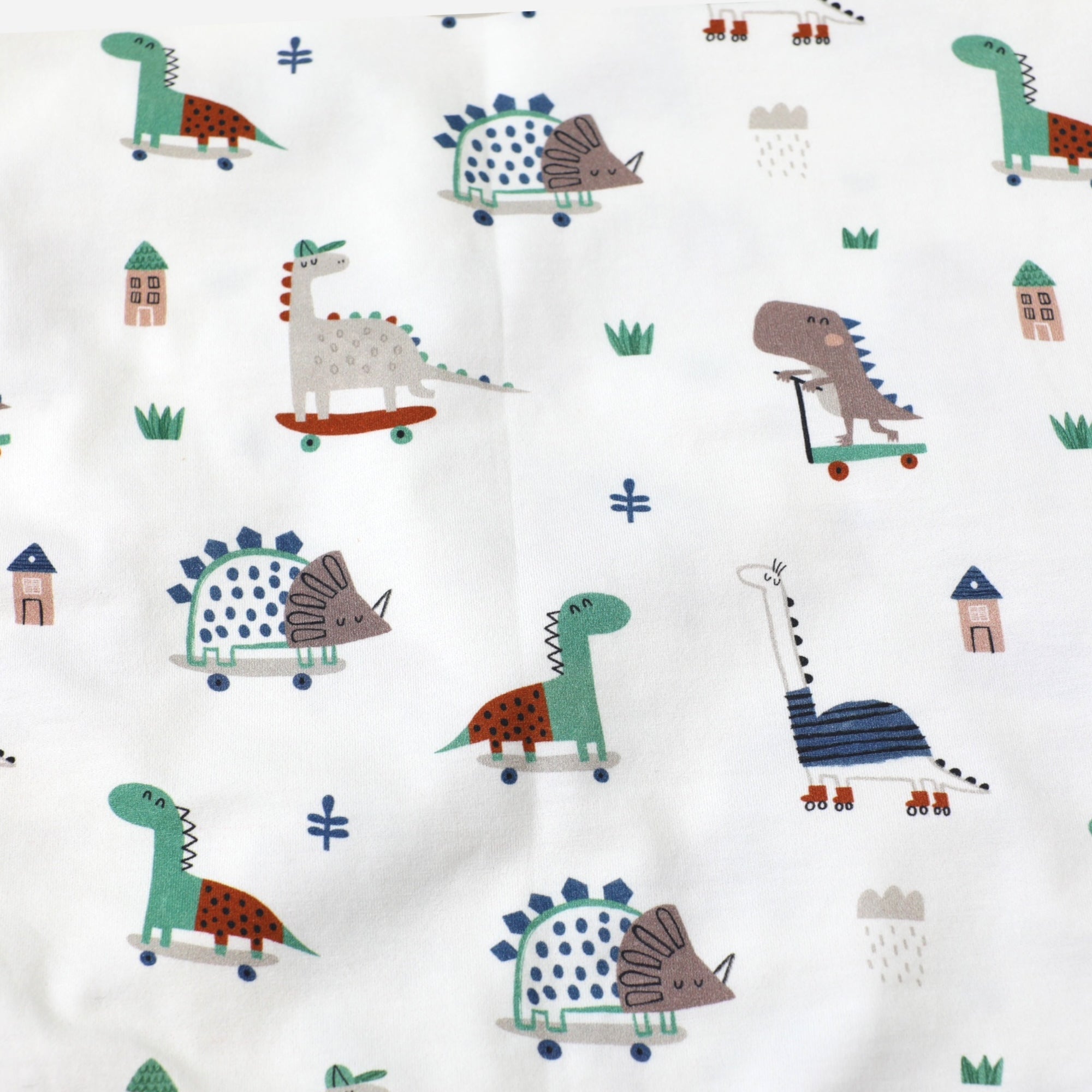 Skater Dino Reversible Baby Blanket (Organic Jersey)