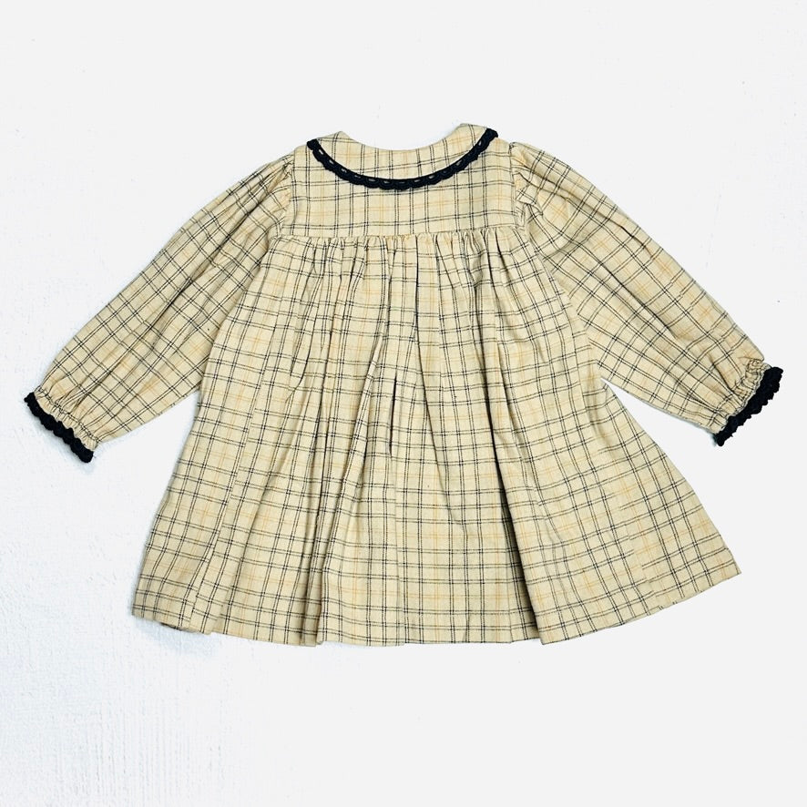 Hand Smocked Gingham Baby Dress (Organic Cotton)